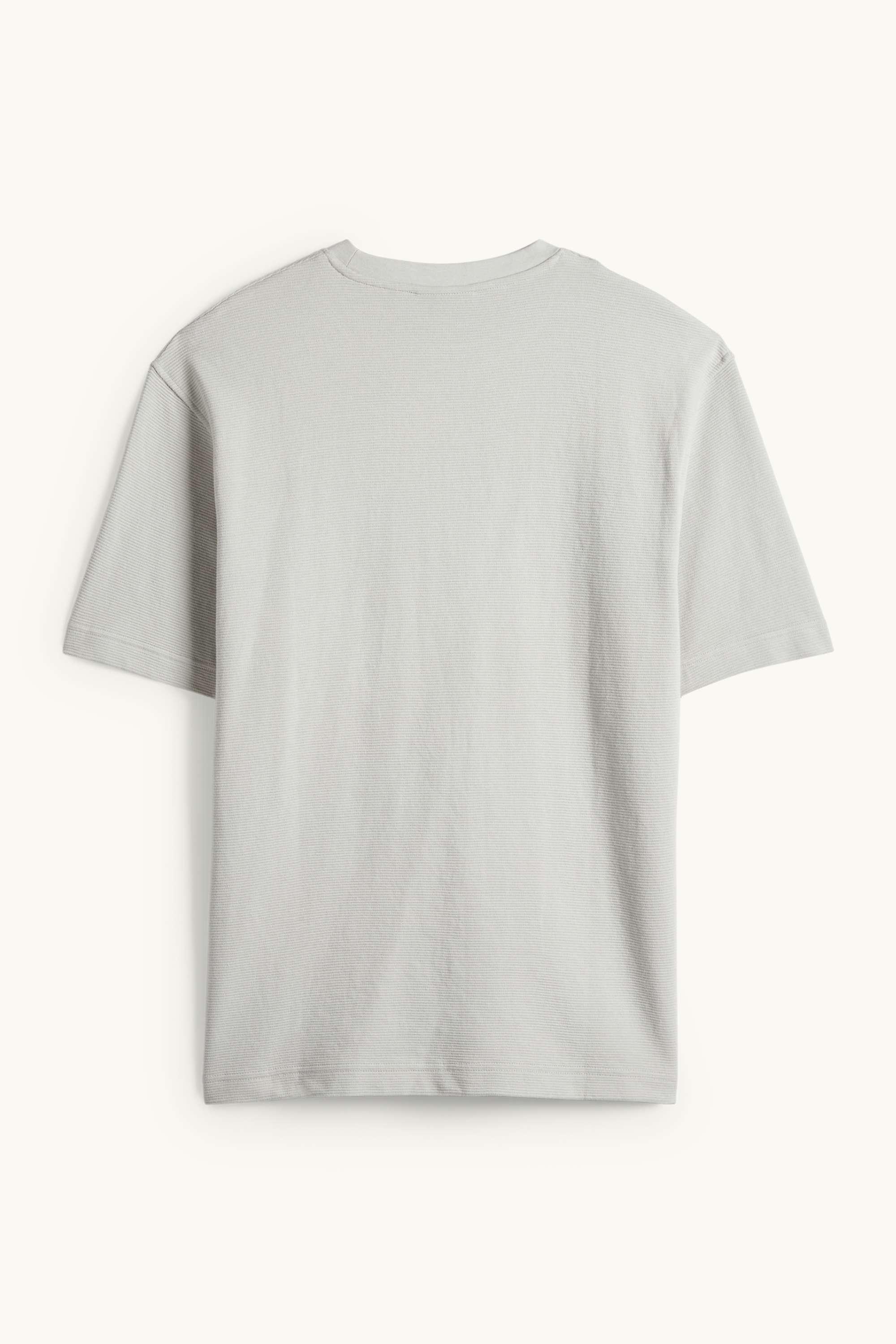 T-shirt - relaxed fit - ribbed light gray