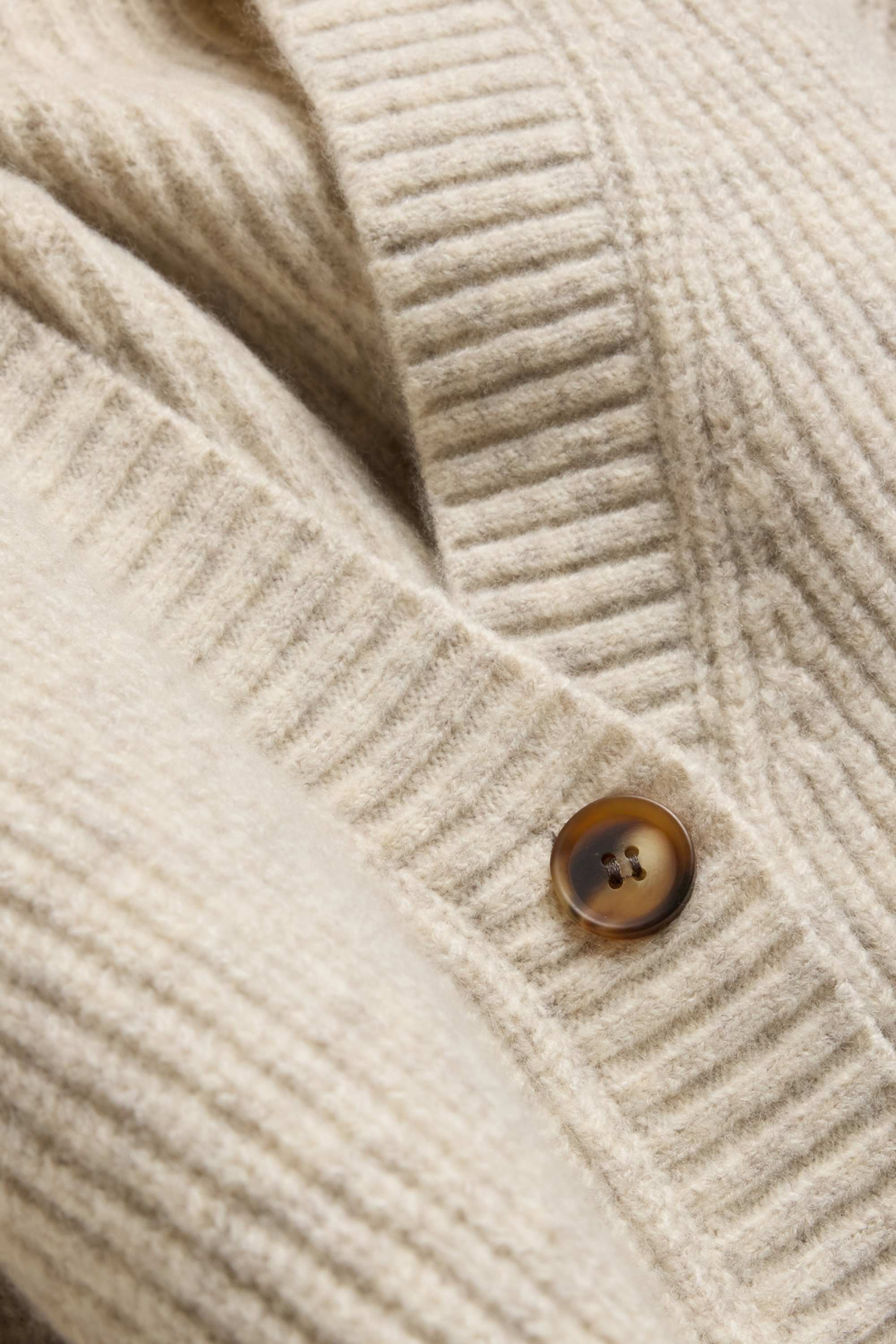 Cardigan - ribbed beige
