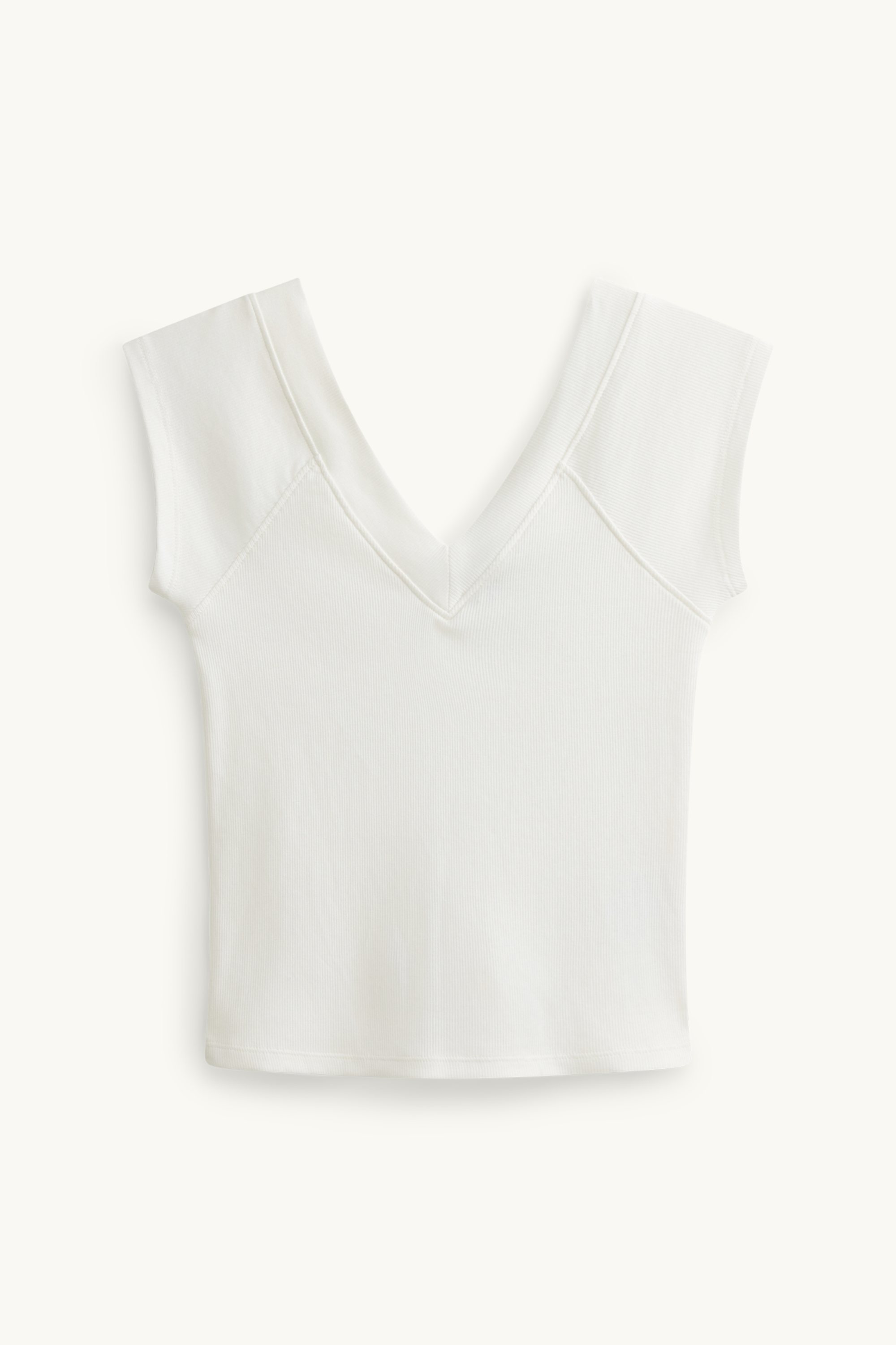 V-neck T-shirt - slim fit white