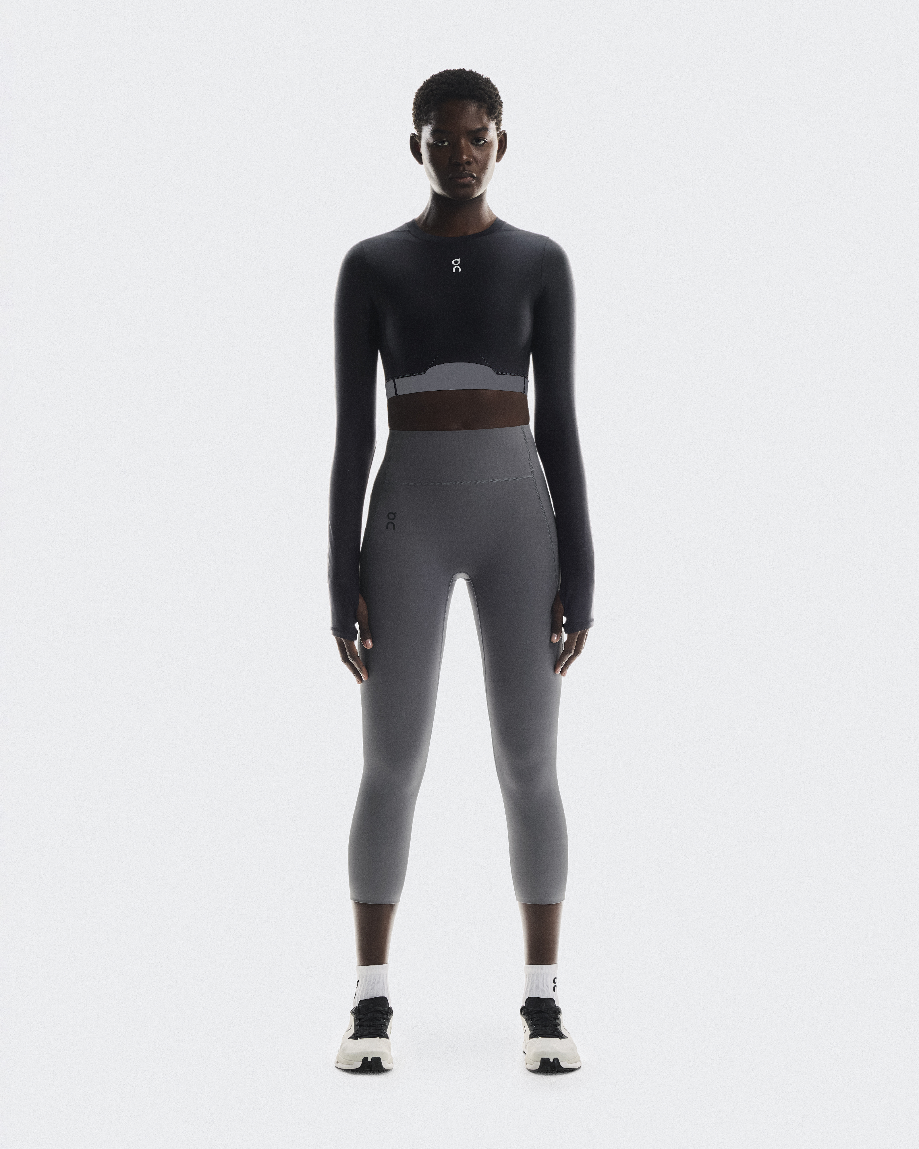 Train Long Sleeve Crop - Black