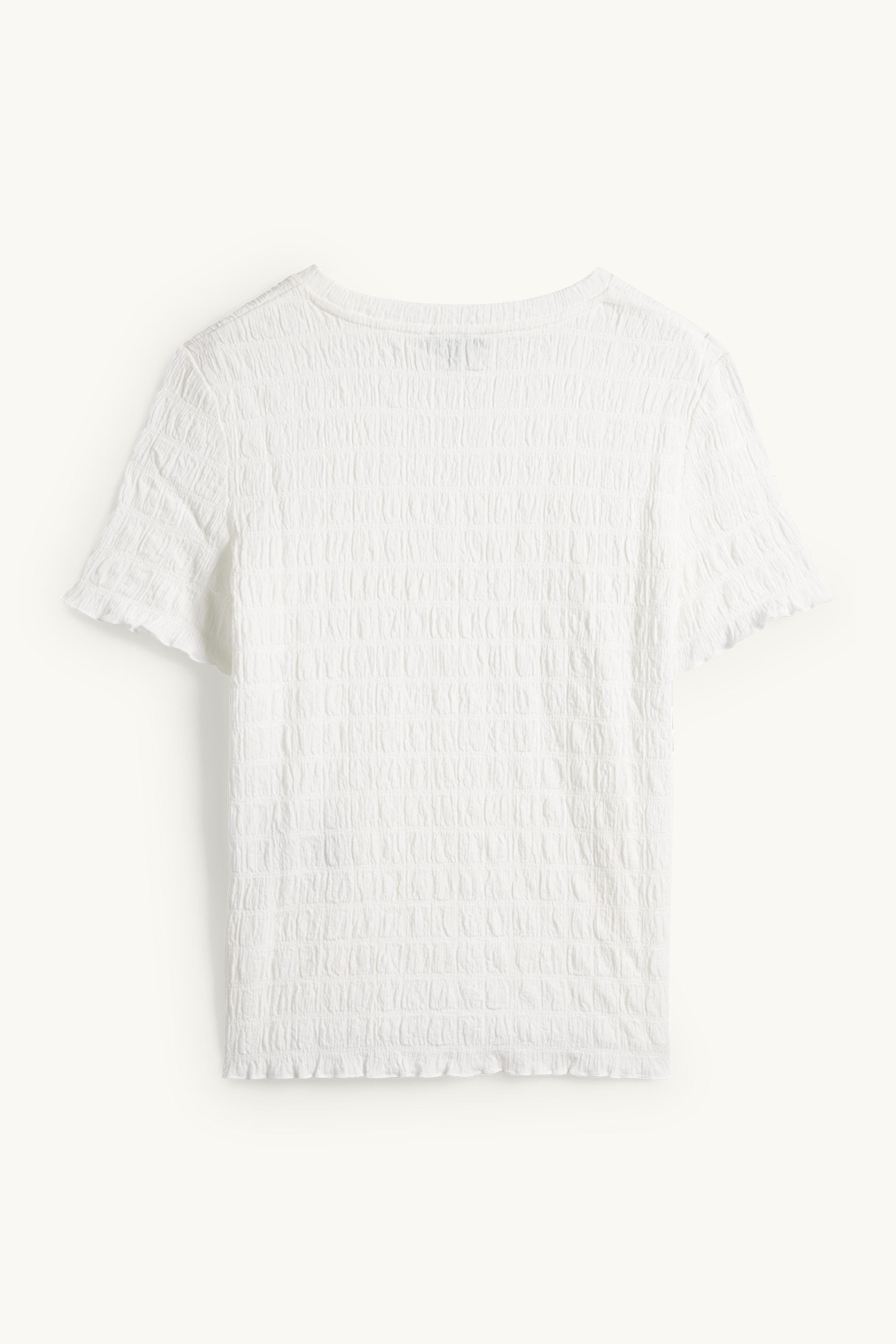 T-shirt - regular fit - smocked cremewhite