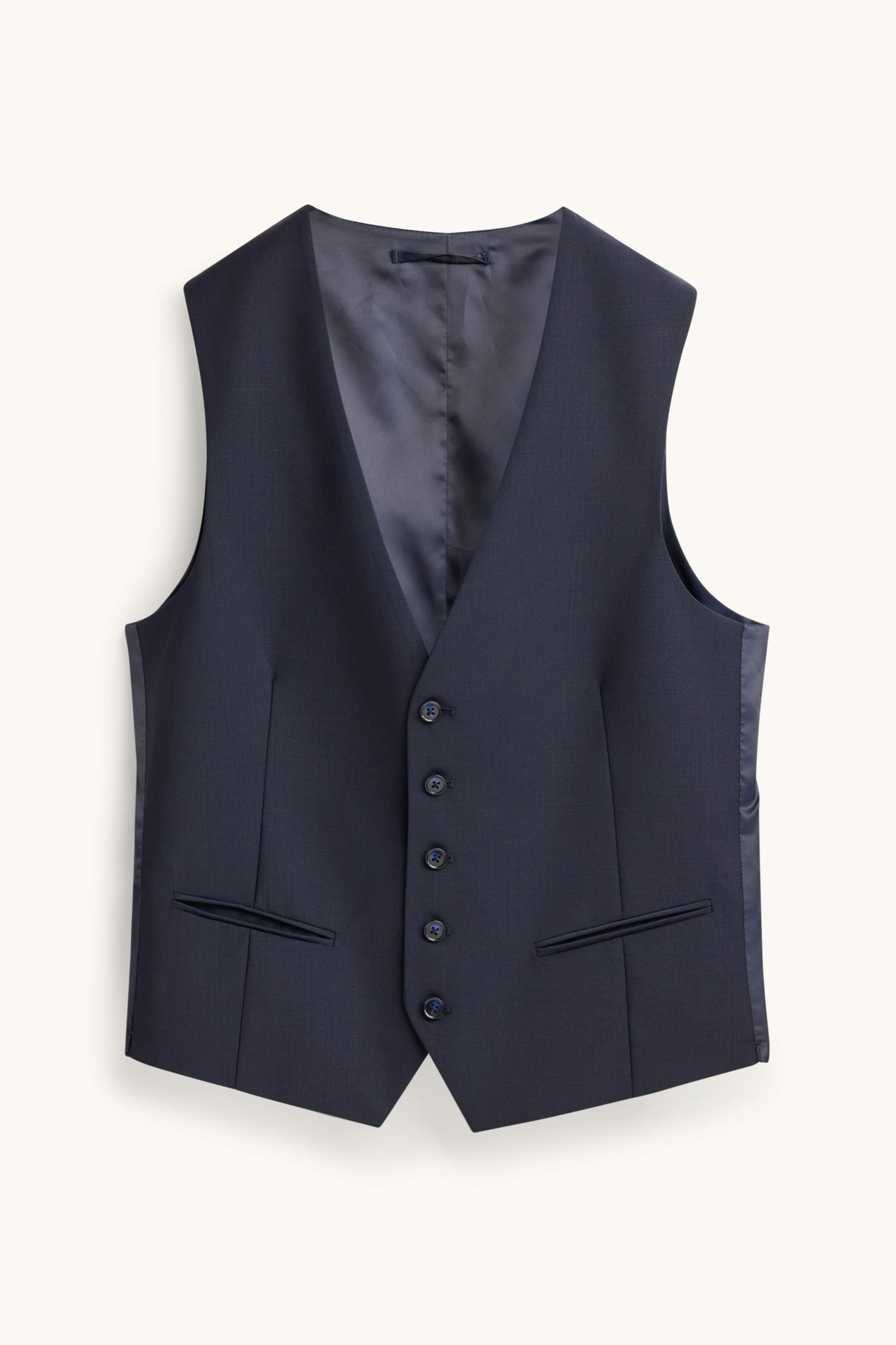 Waistcoat - regular fit - Flex - wool blend dark blue