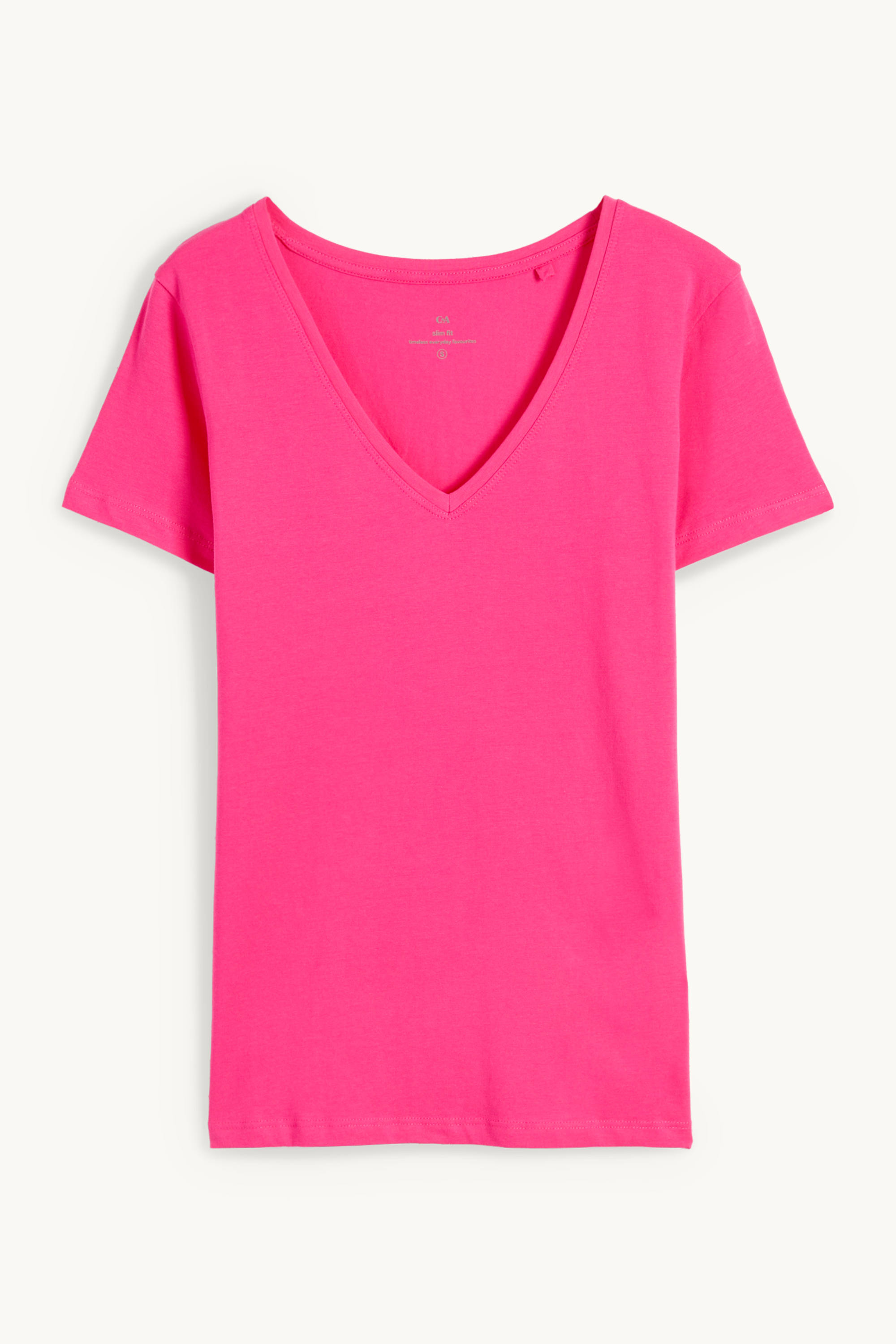 V-neck T-shirt - slim fit pink