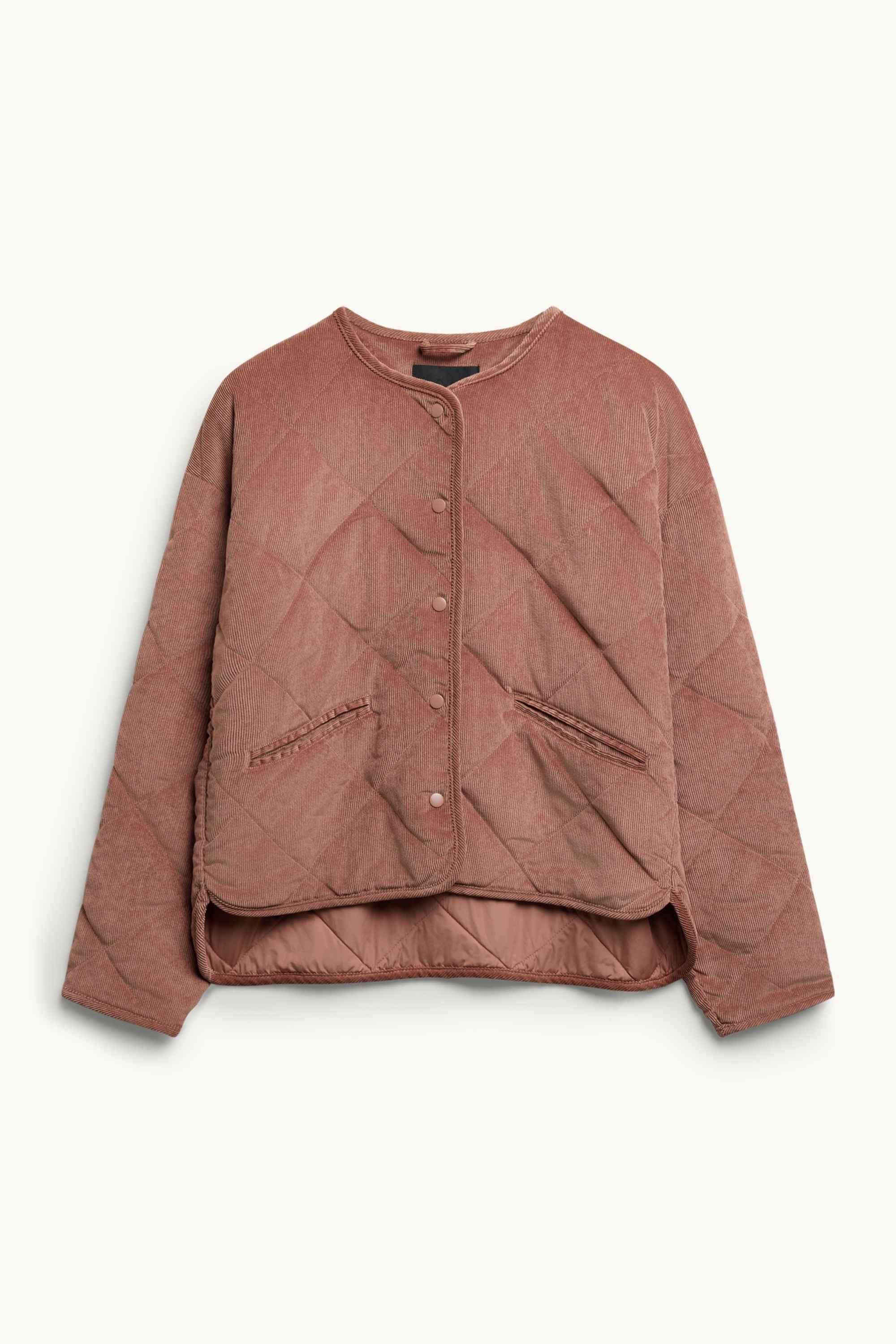 Corduroy quilted jacket rust