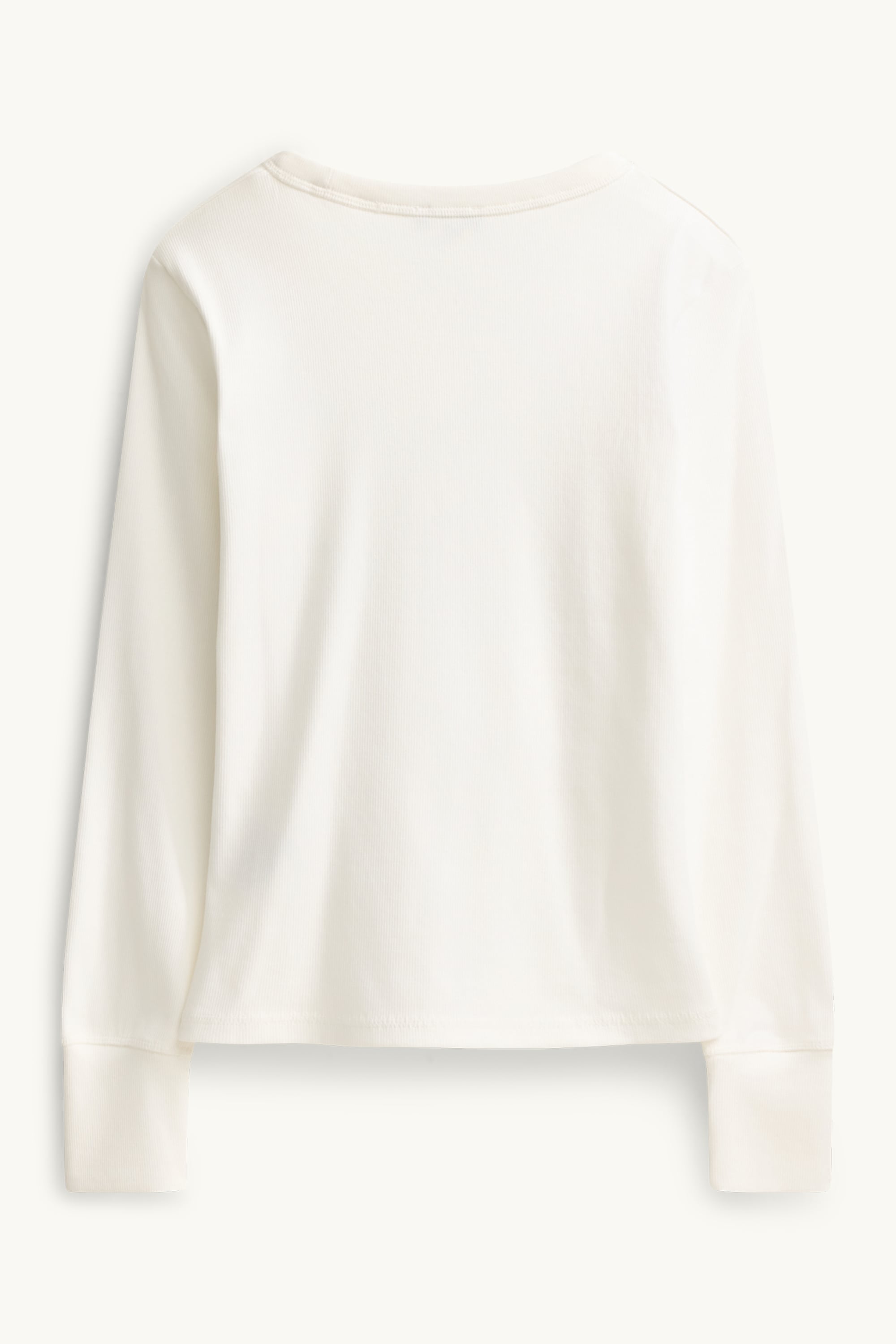 Long sleeve top - slim fit - ribbed white