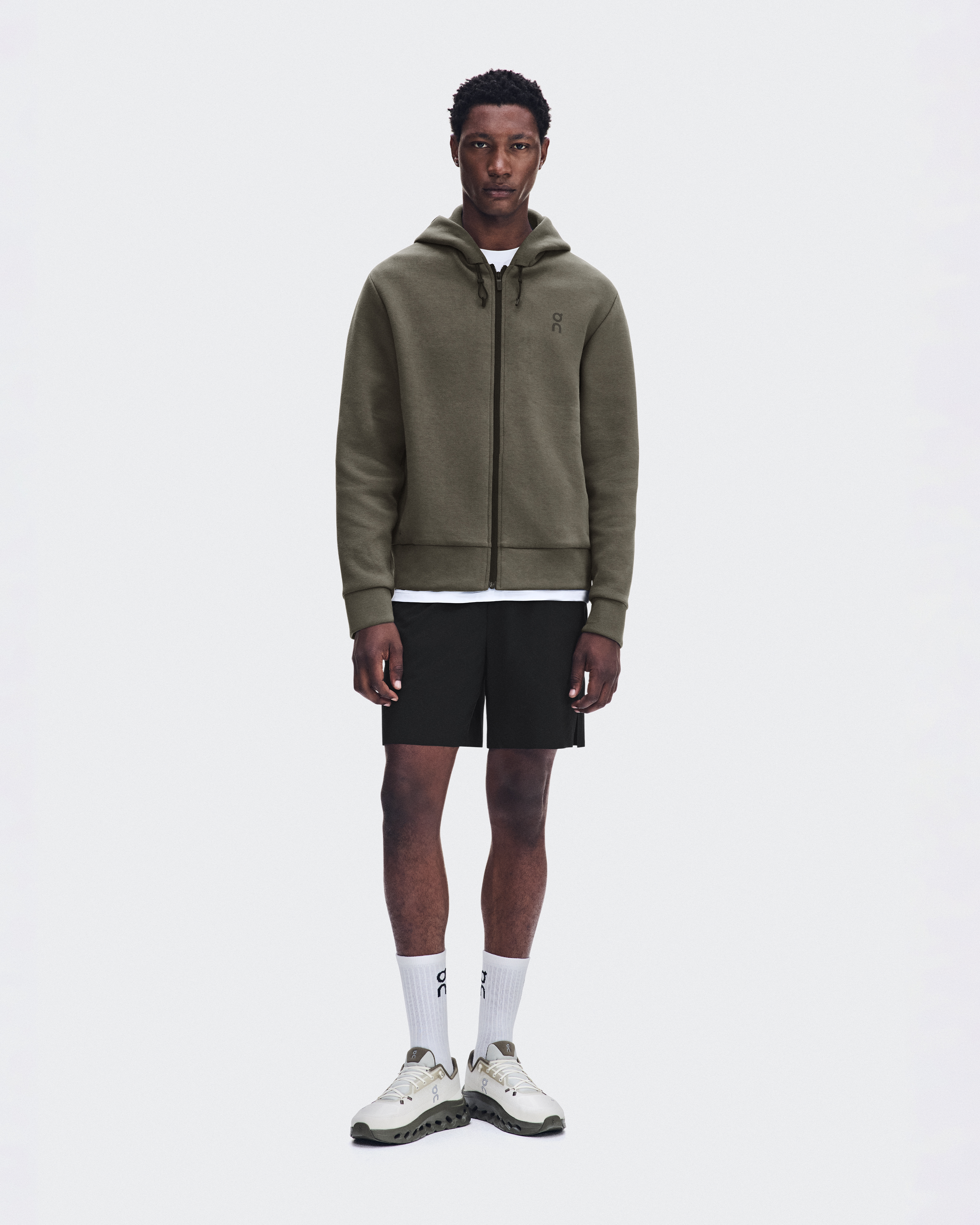 Focus Tech Zip Hoodie - Bark
