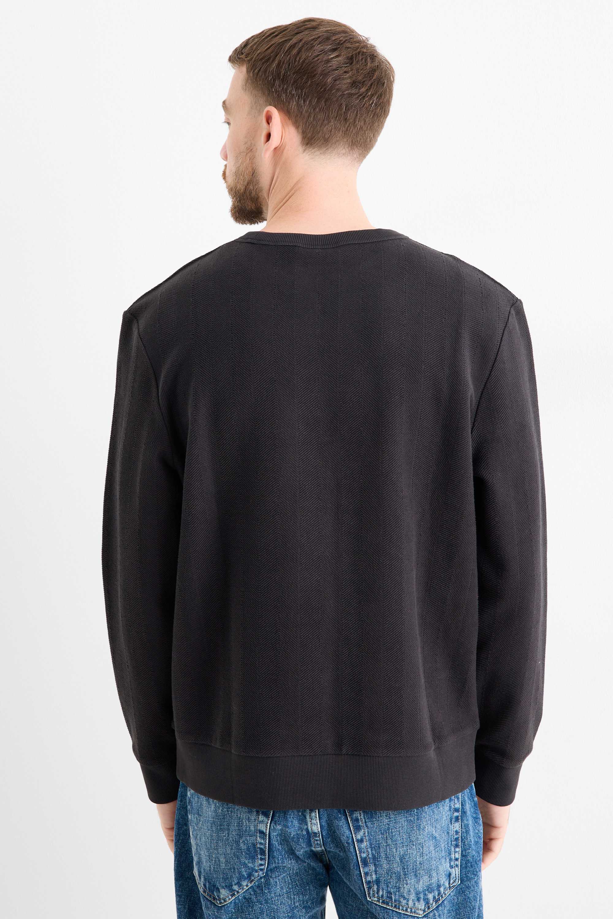 Sweatshirt - textured black
