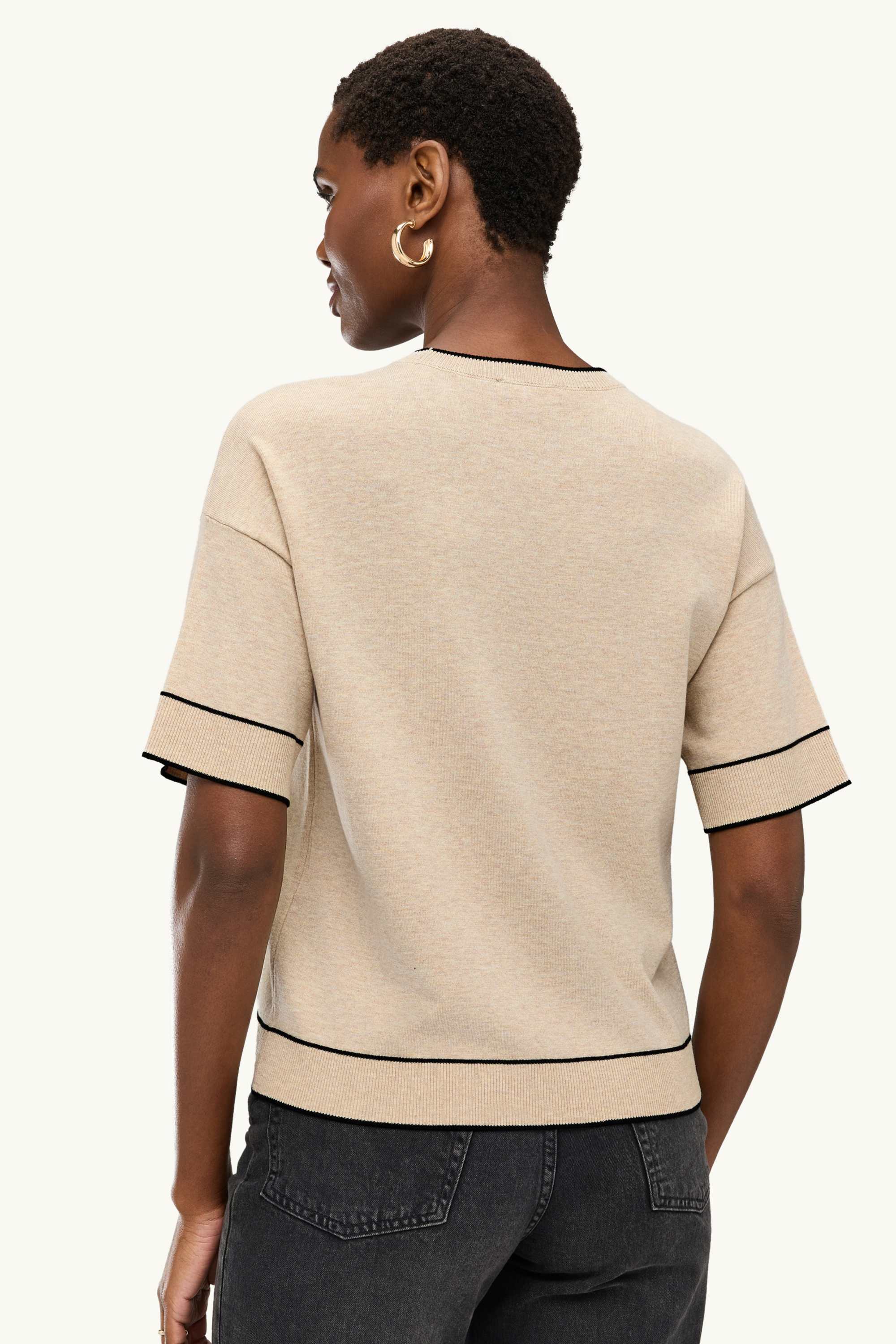 Jumper - short sleeve sand-coloured