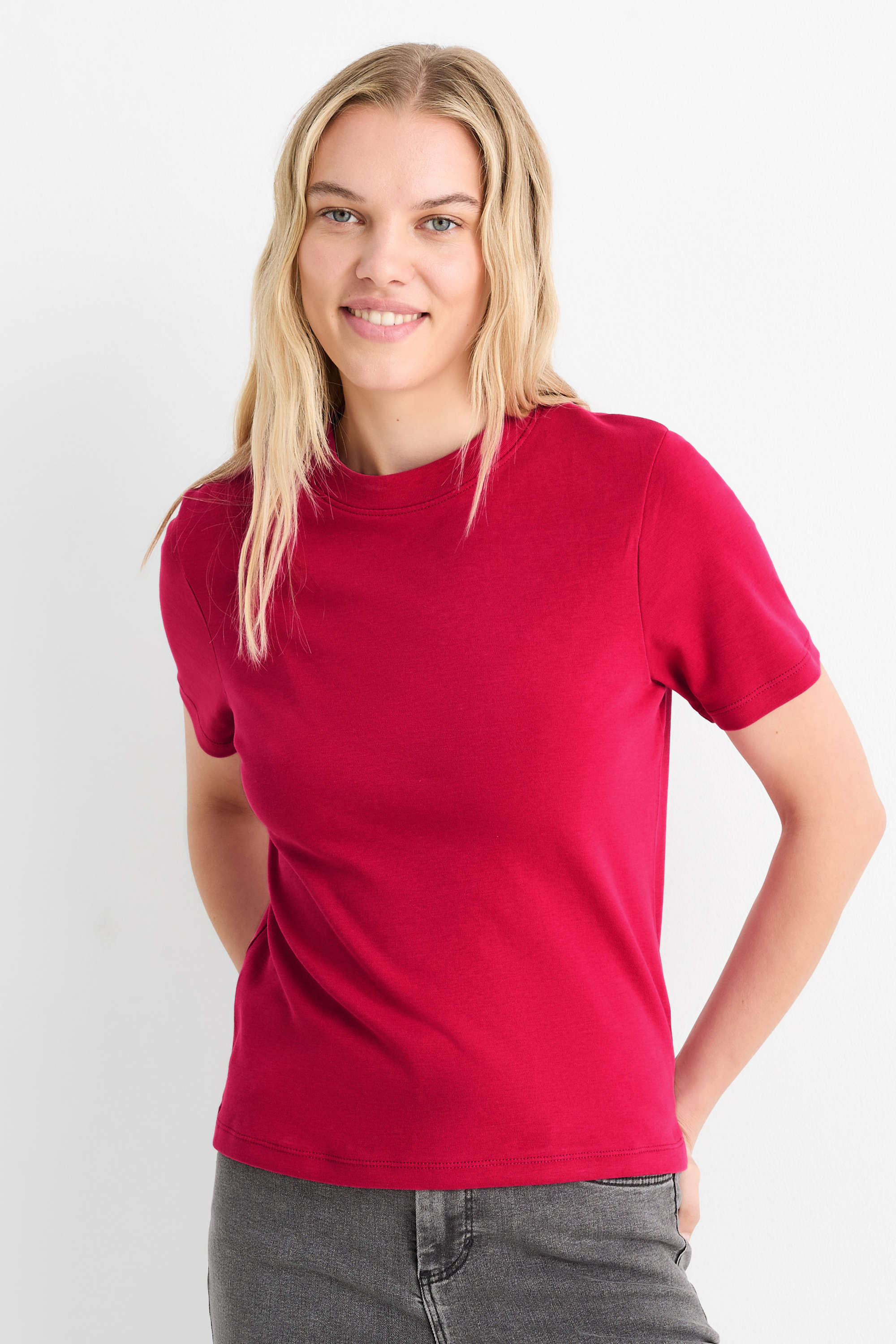T-shirt - slim fit dark red