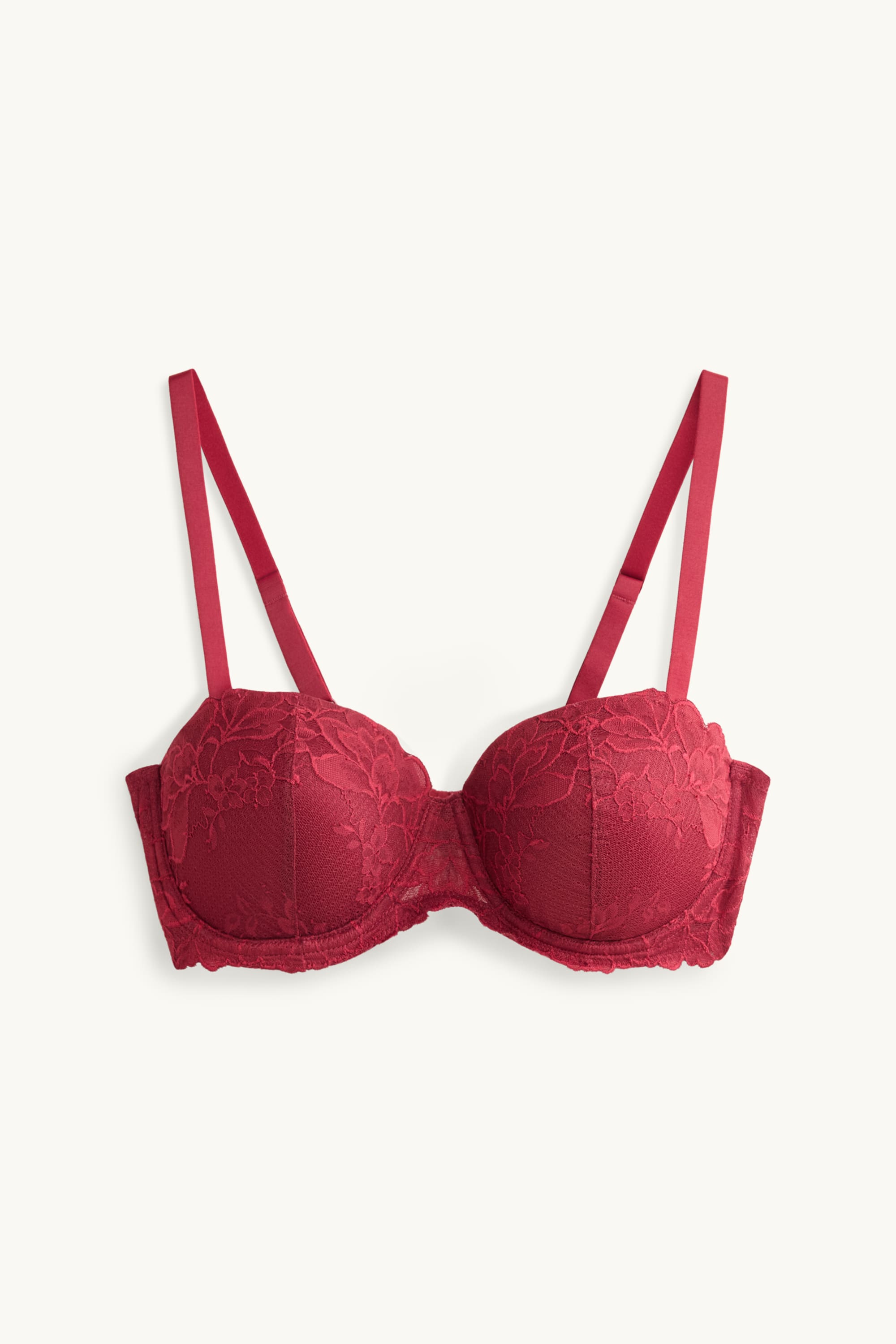 Underwire bra - BALCONETTE - padded red
