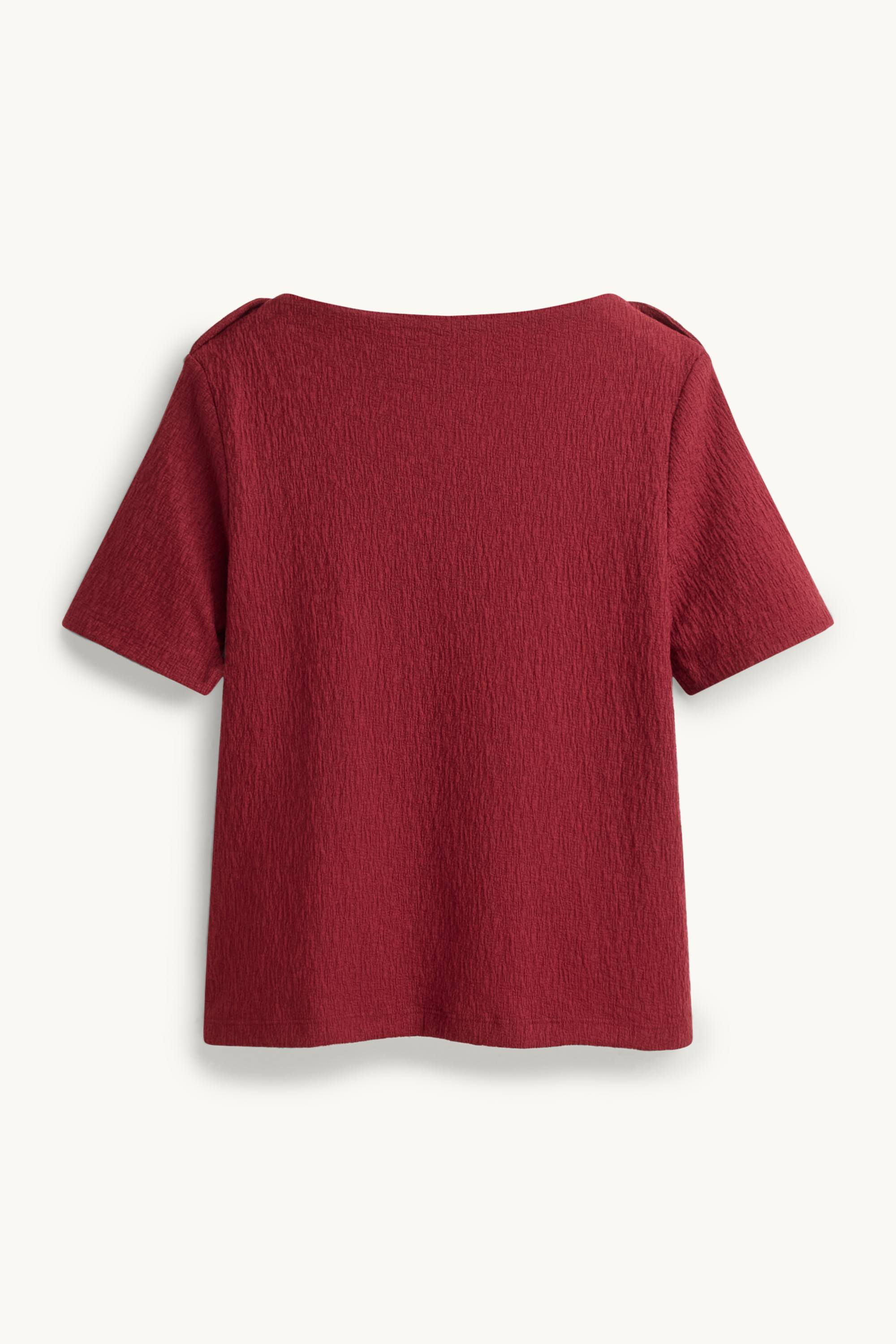 T-shirt - regular fit - smocked dark red