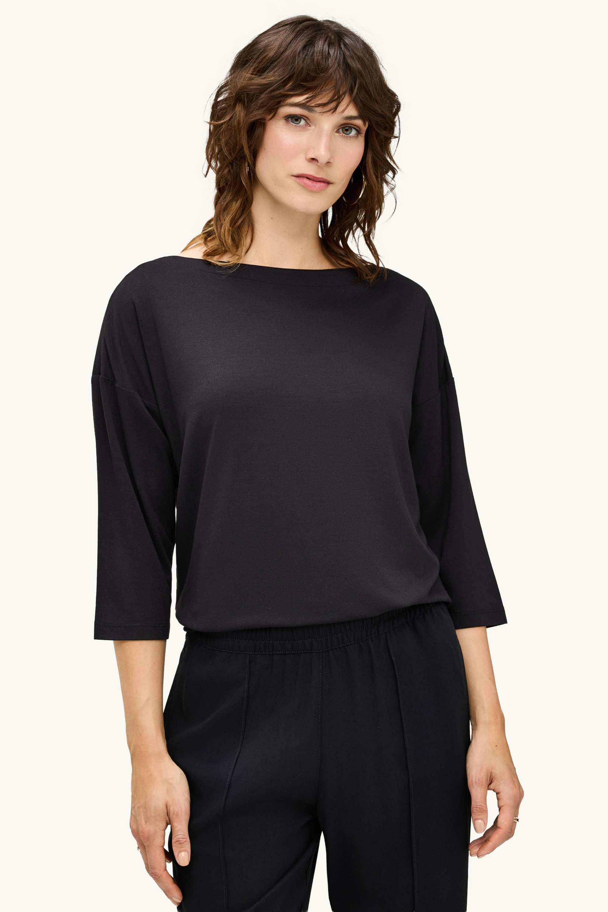 Long sleeve top- regular fit black