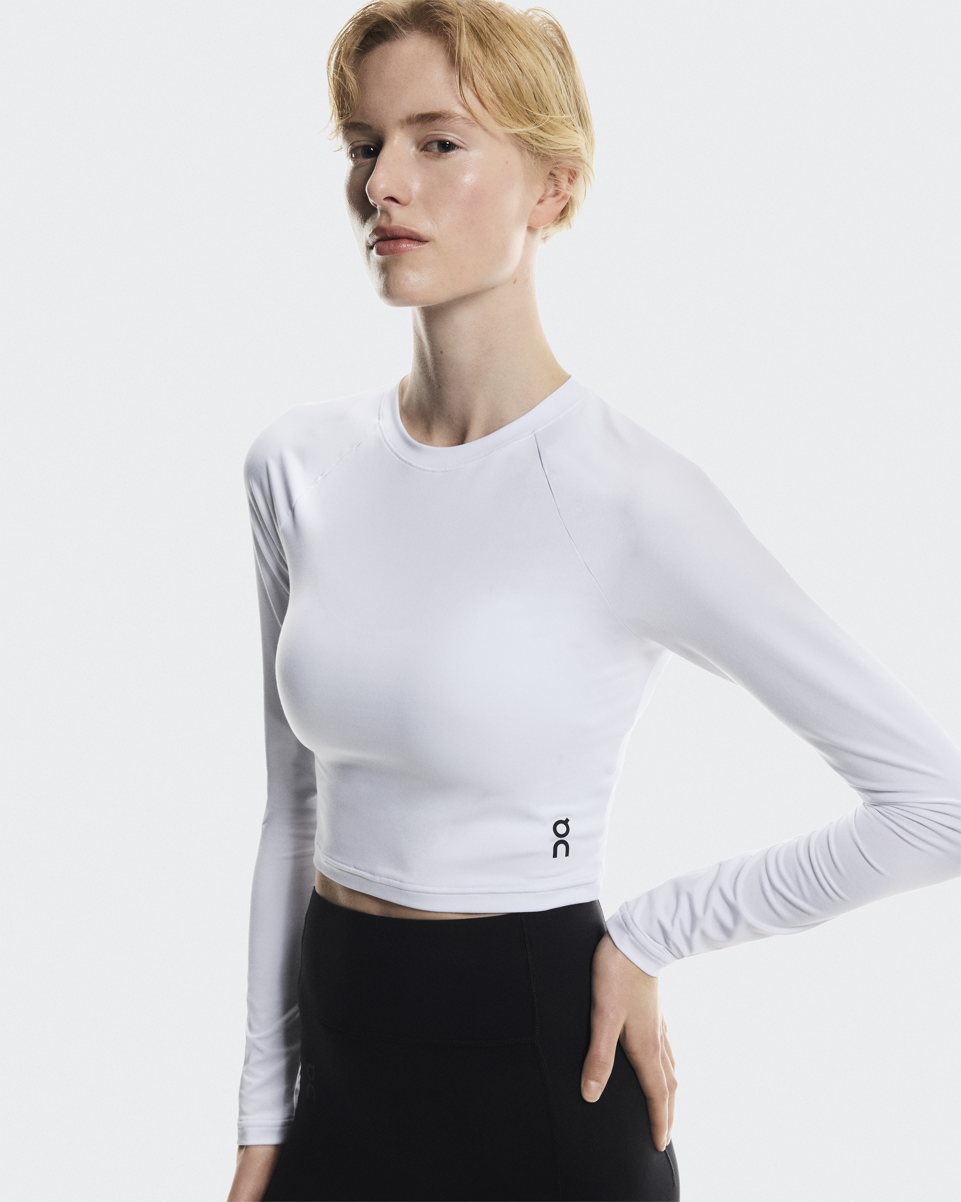 Studio Long-T Crop - White