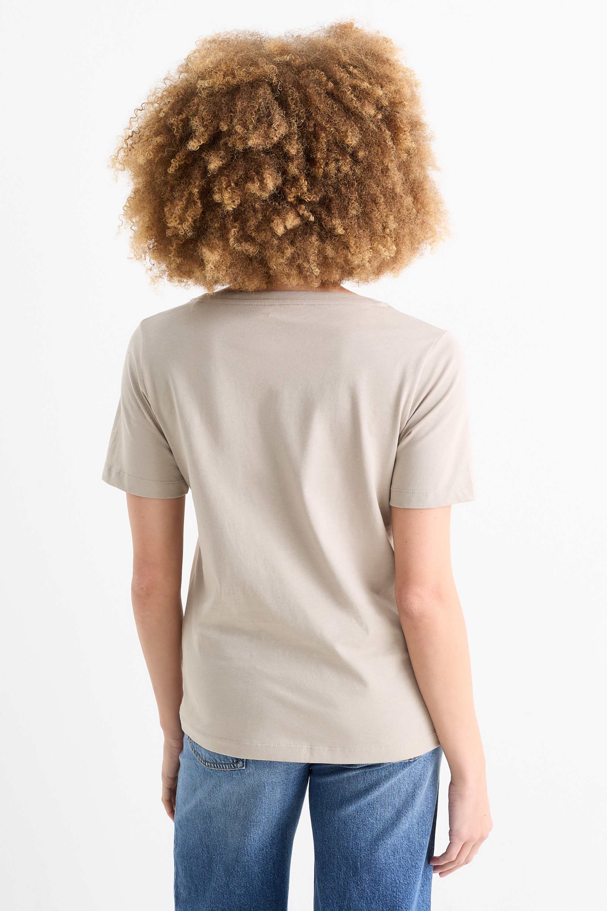 V-neck T-shirt - regular fit gray