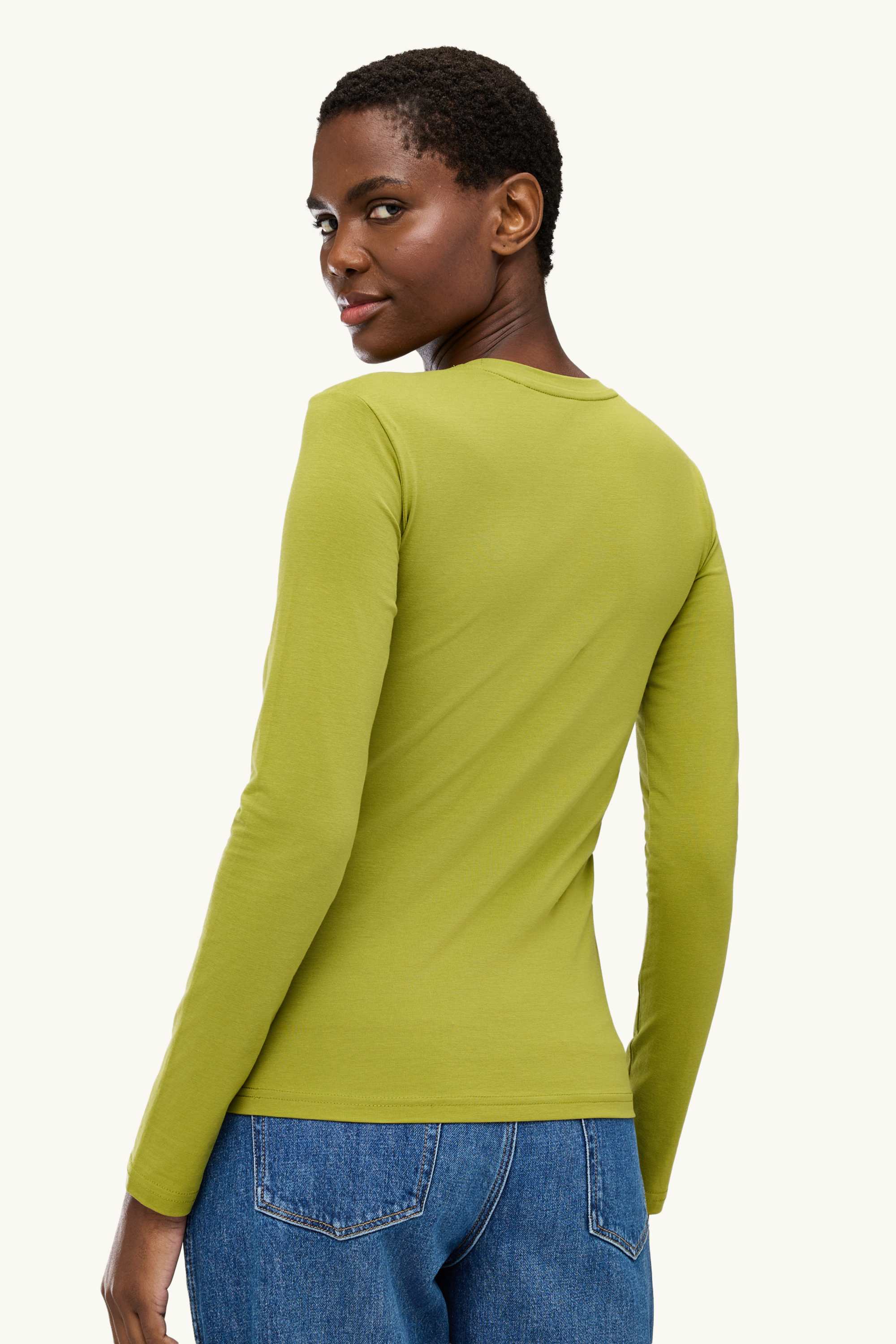 Long sleeve top - slim fit green