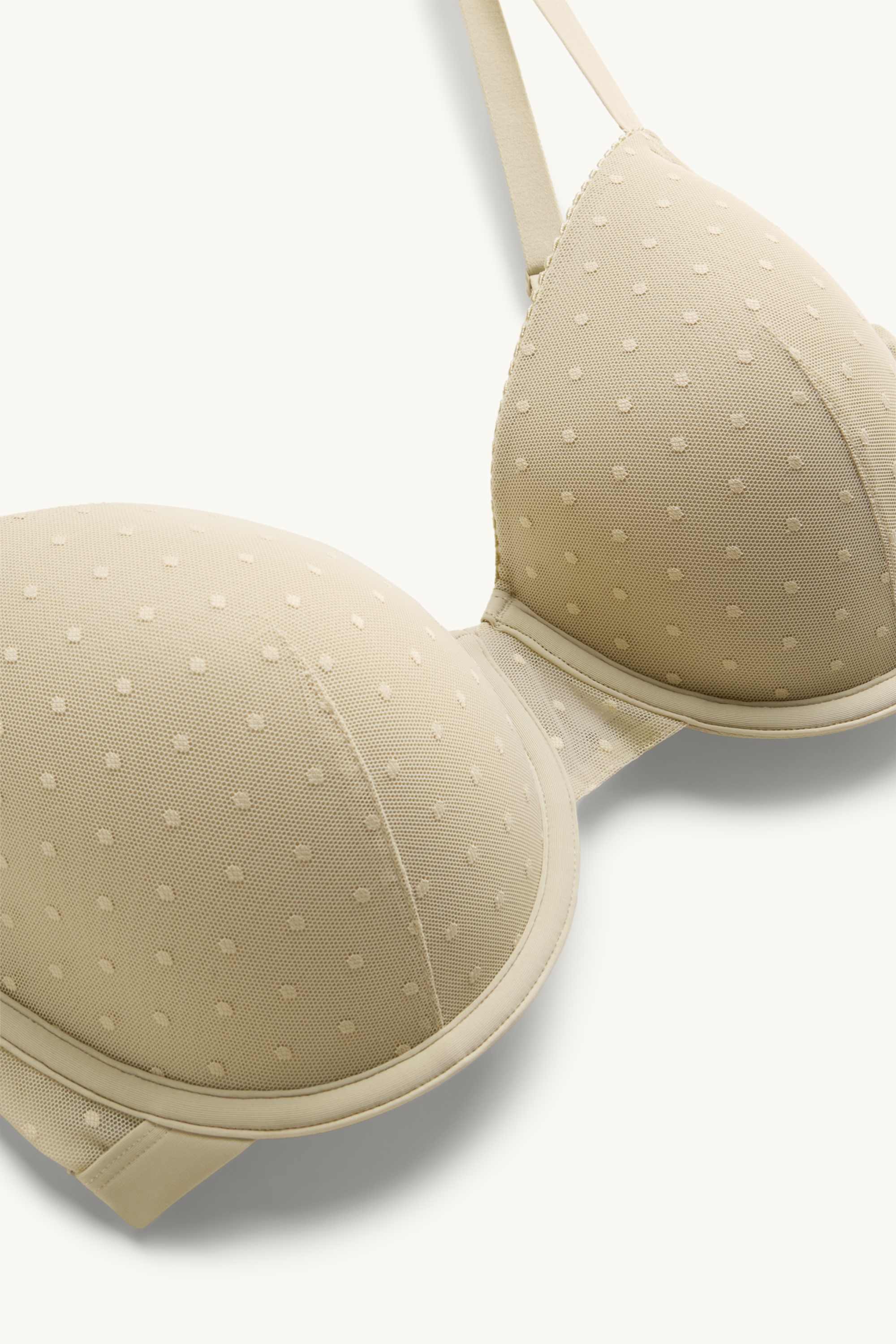 Underwire bra - DEMI - padded - polka dot light yellow