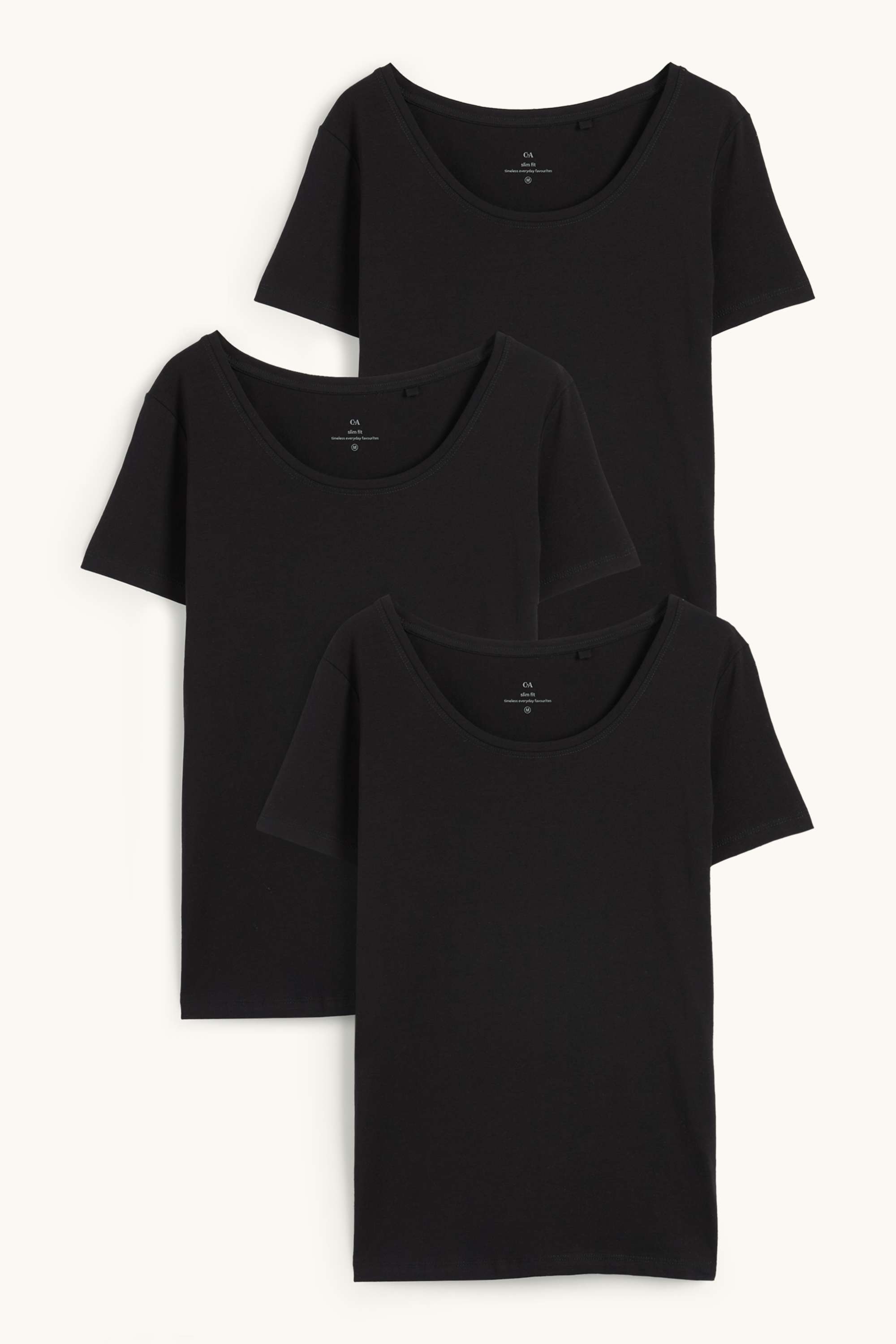 Multipack of 3 - T-shirt black