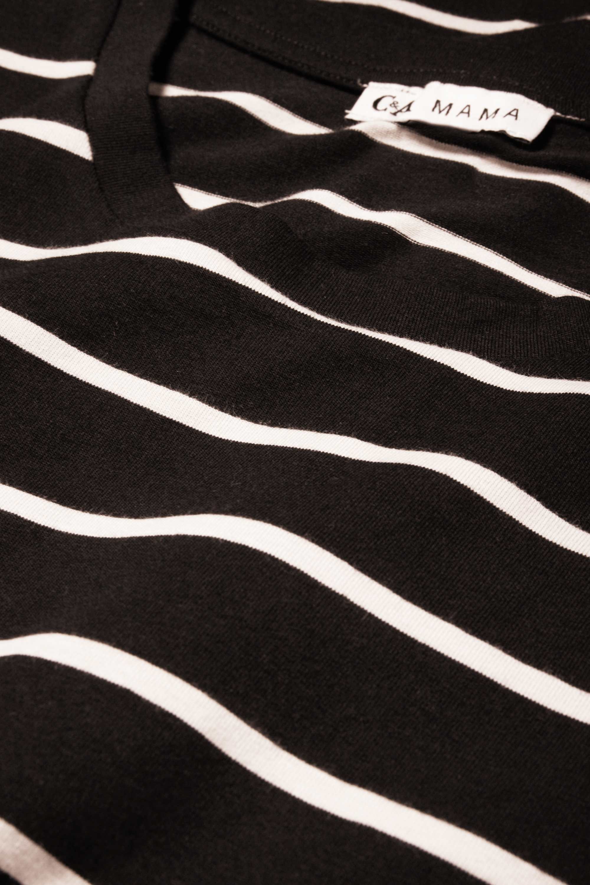 Maternity long sleeve top - striped black