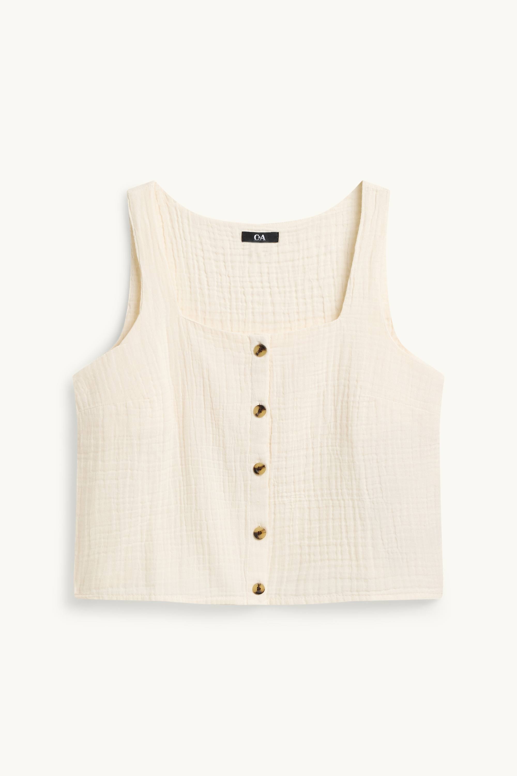 Blouse top - textured white