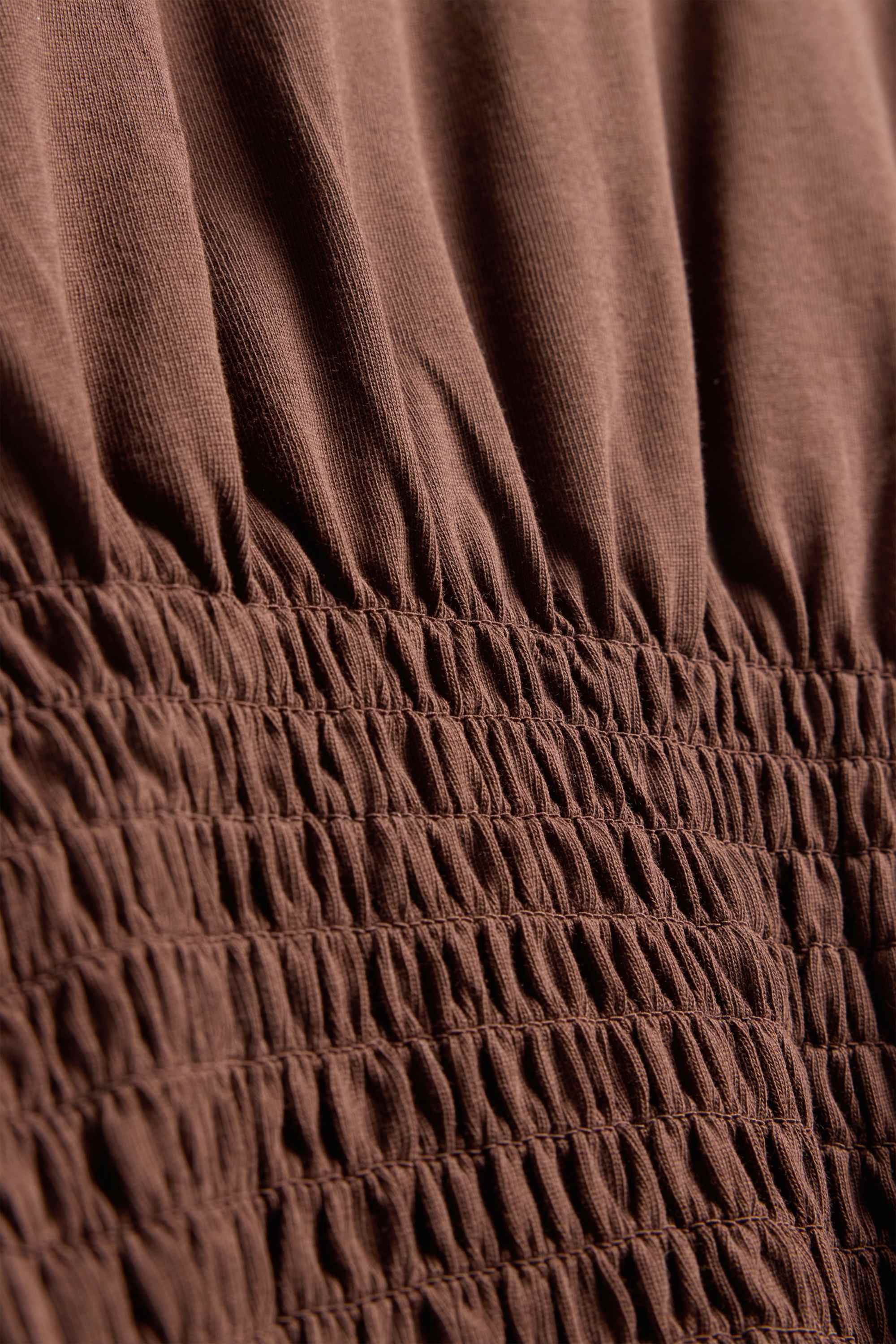 T-shirt - slim fit - smocked brown