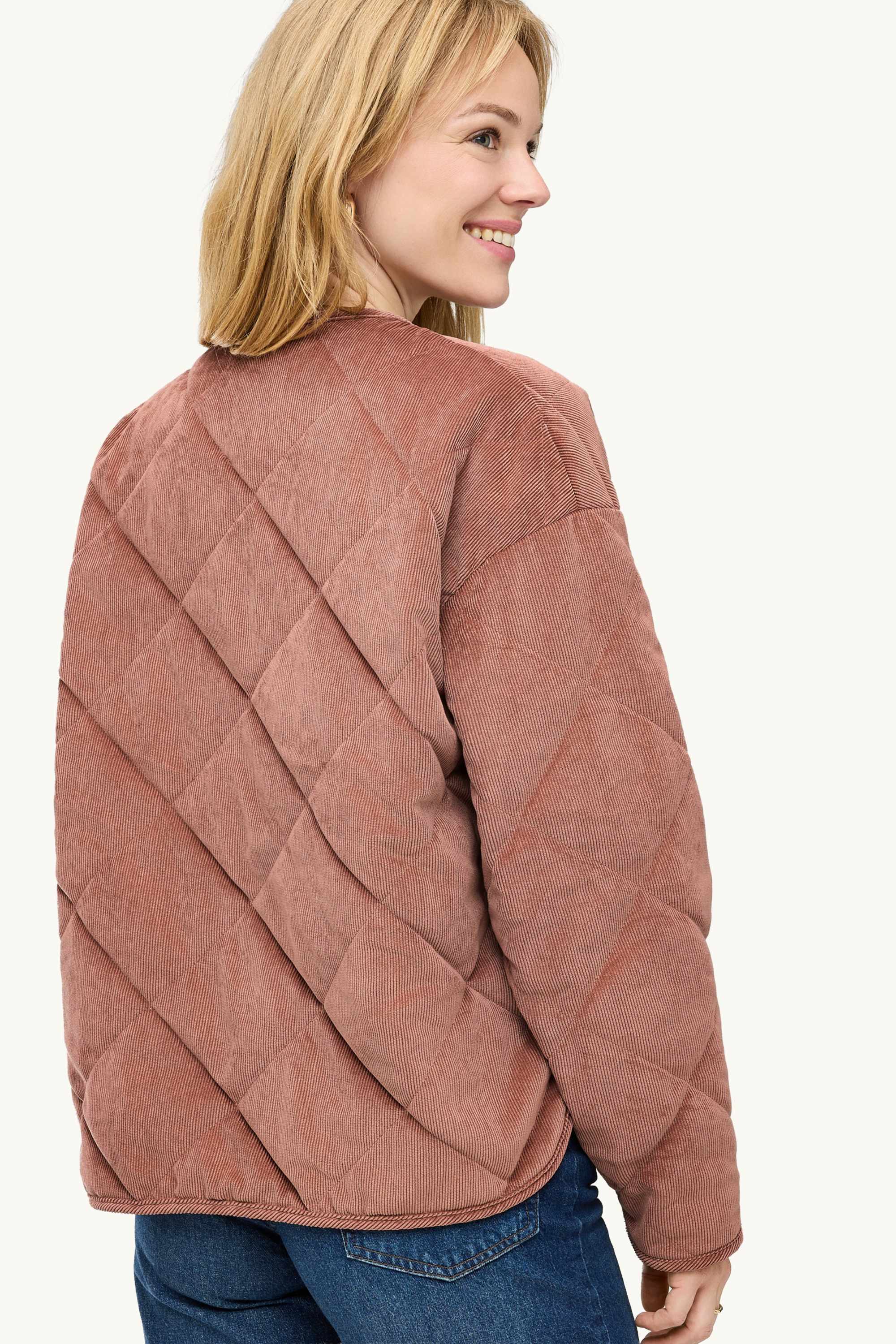 Corduroy quilted jacket rust