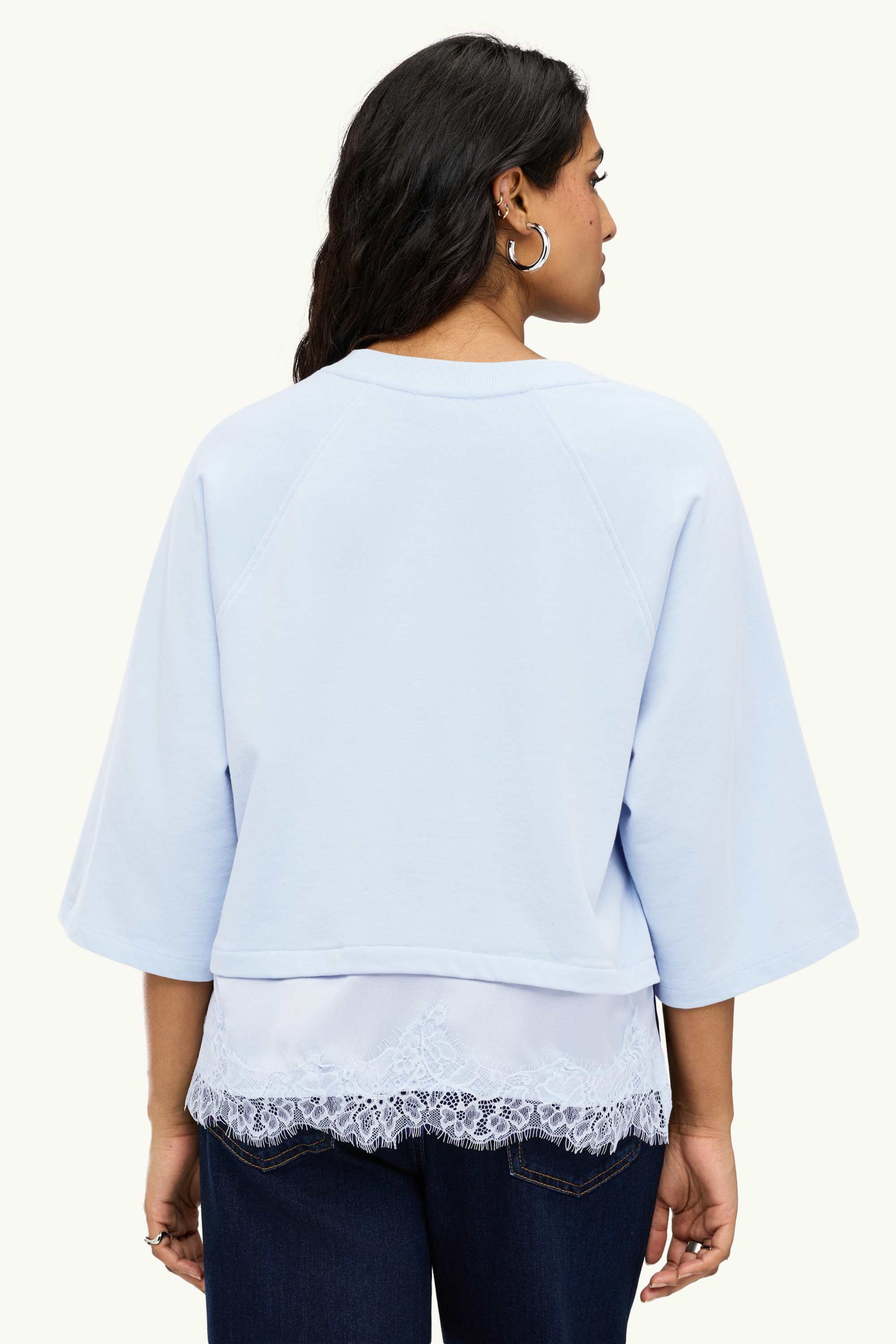 Sweatshirt - 2-in-1 look light blue