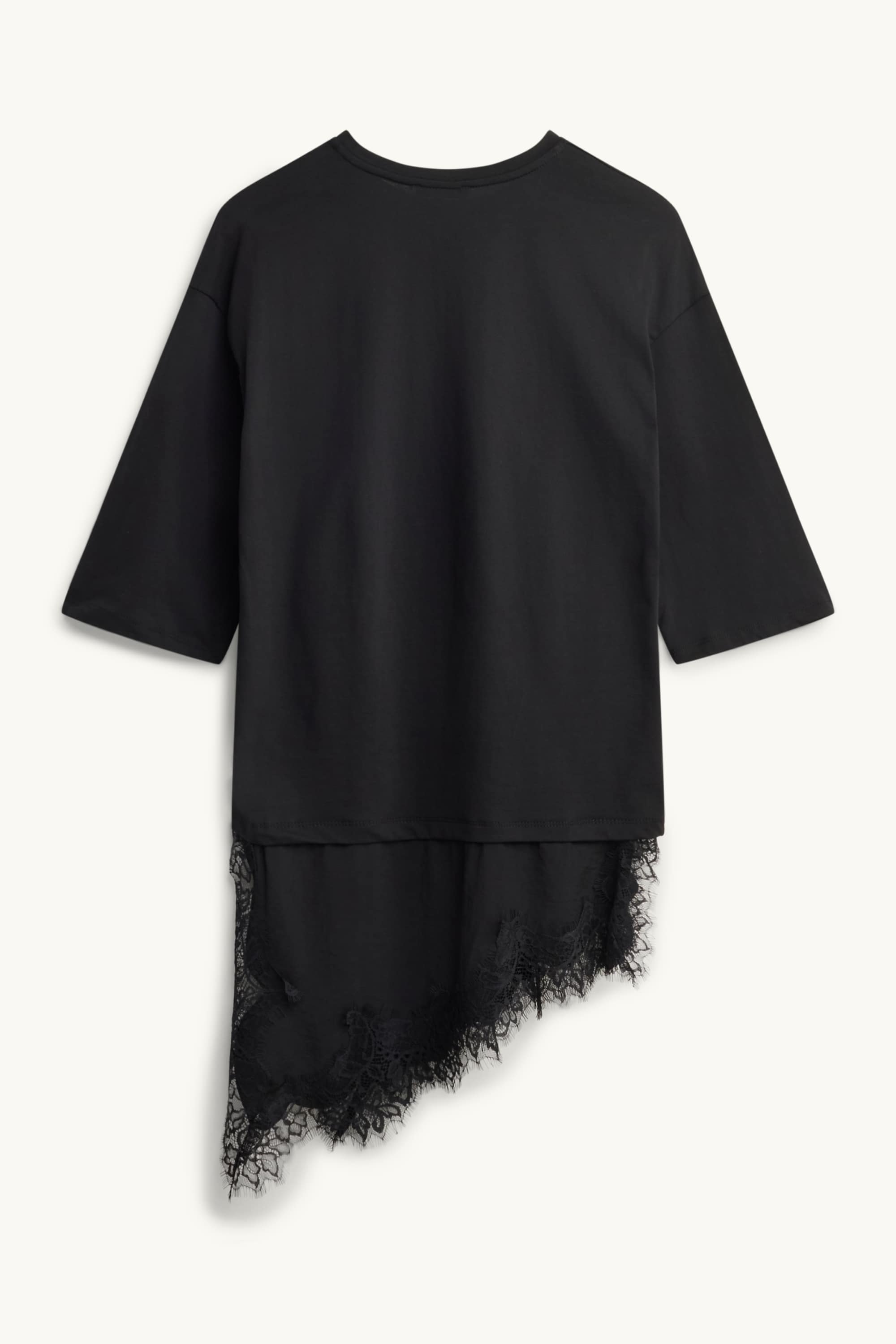 T-shirt - regular fit - 2-in-1 look black