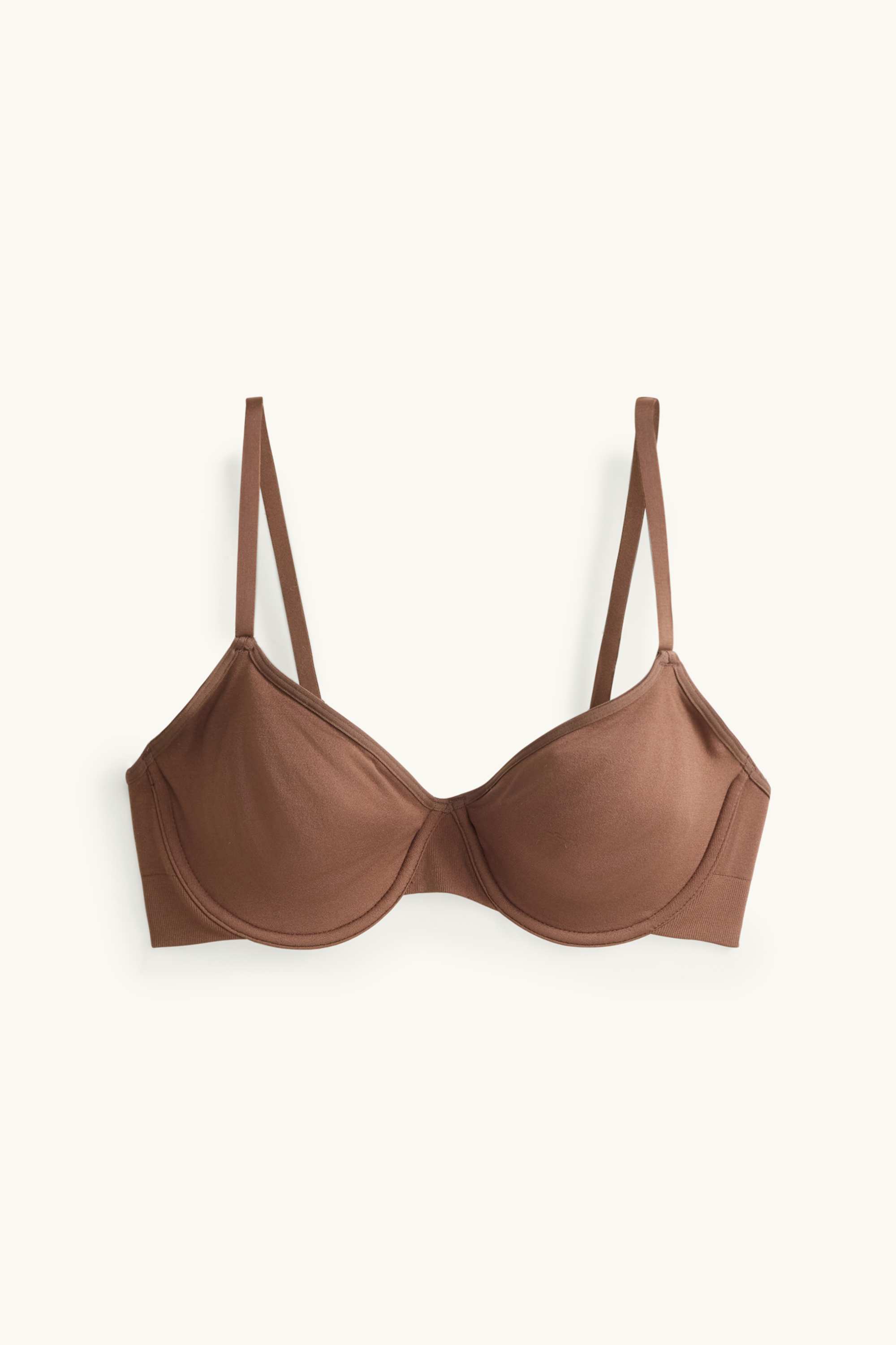 Underwire bra - FULL COVERAGE - non-padded brown