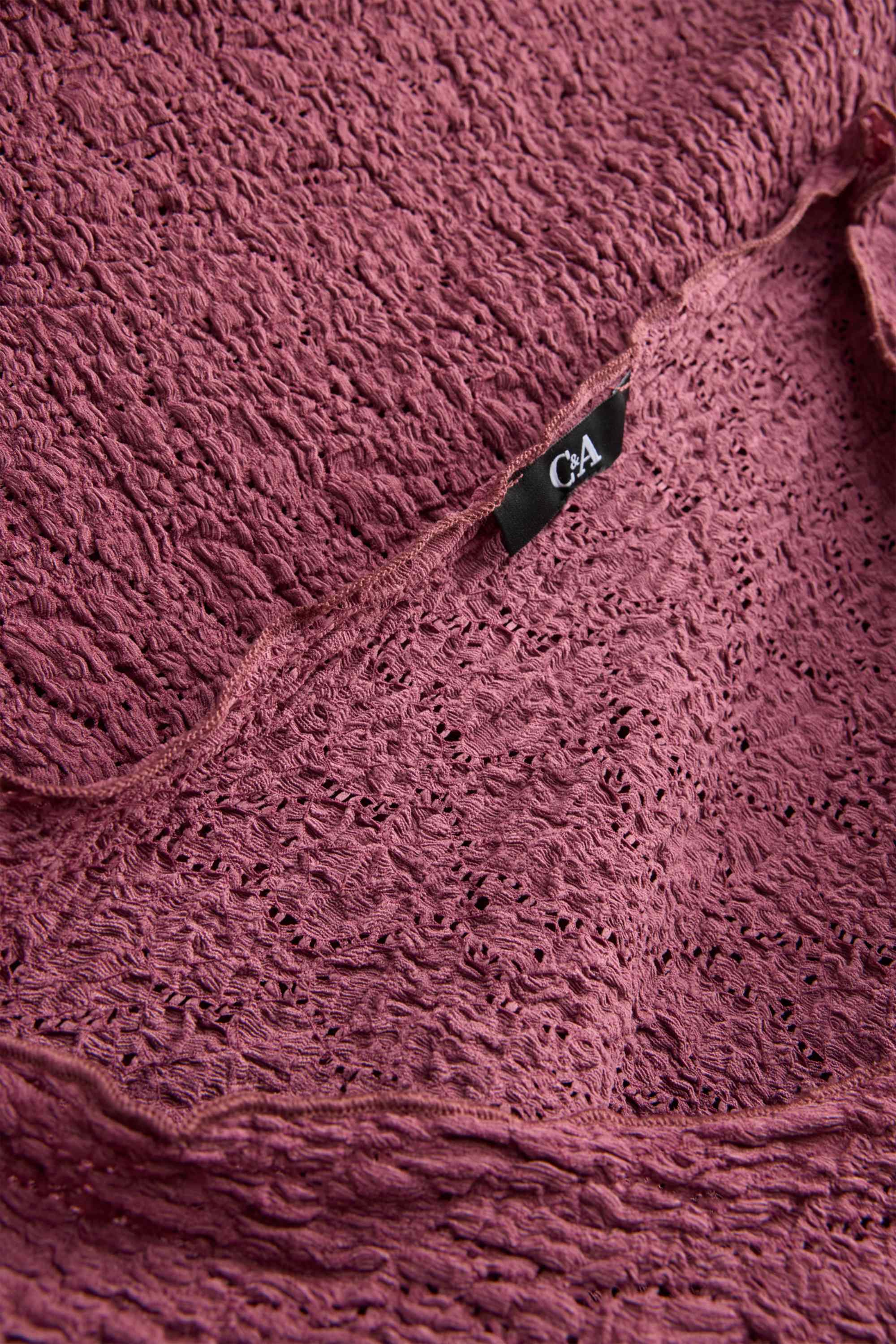 T-shirt - regular fit - textured dark red