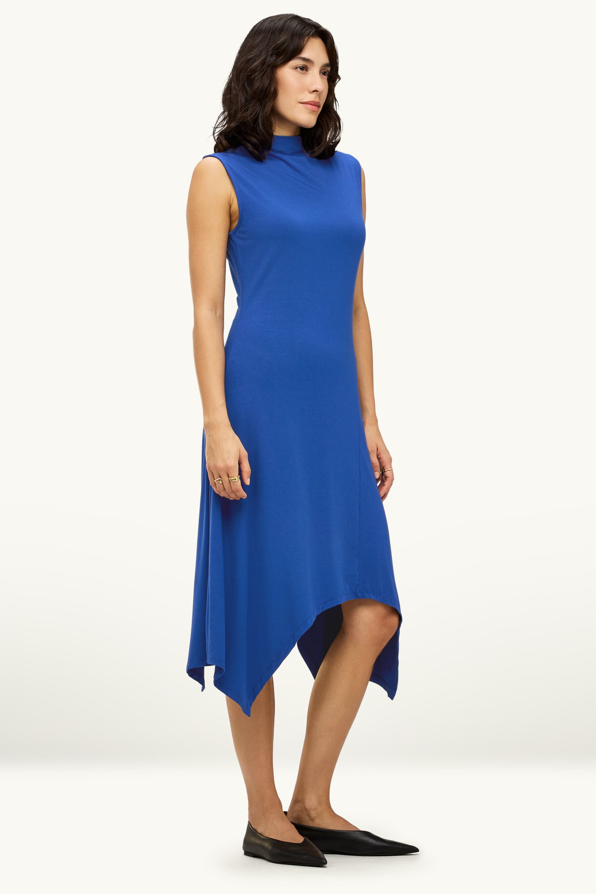 Viscose dress - straight fit blue