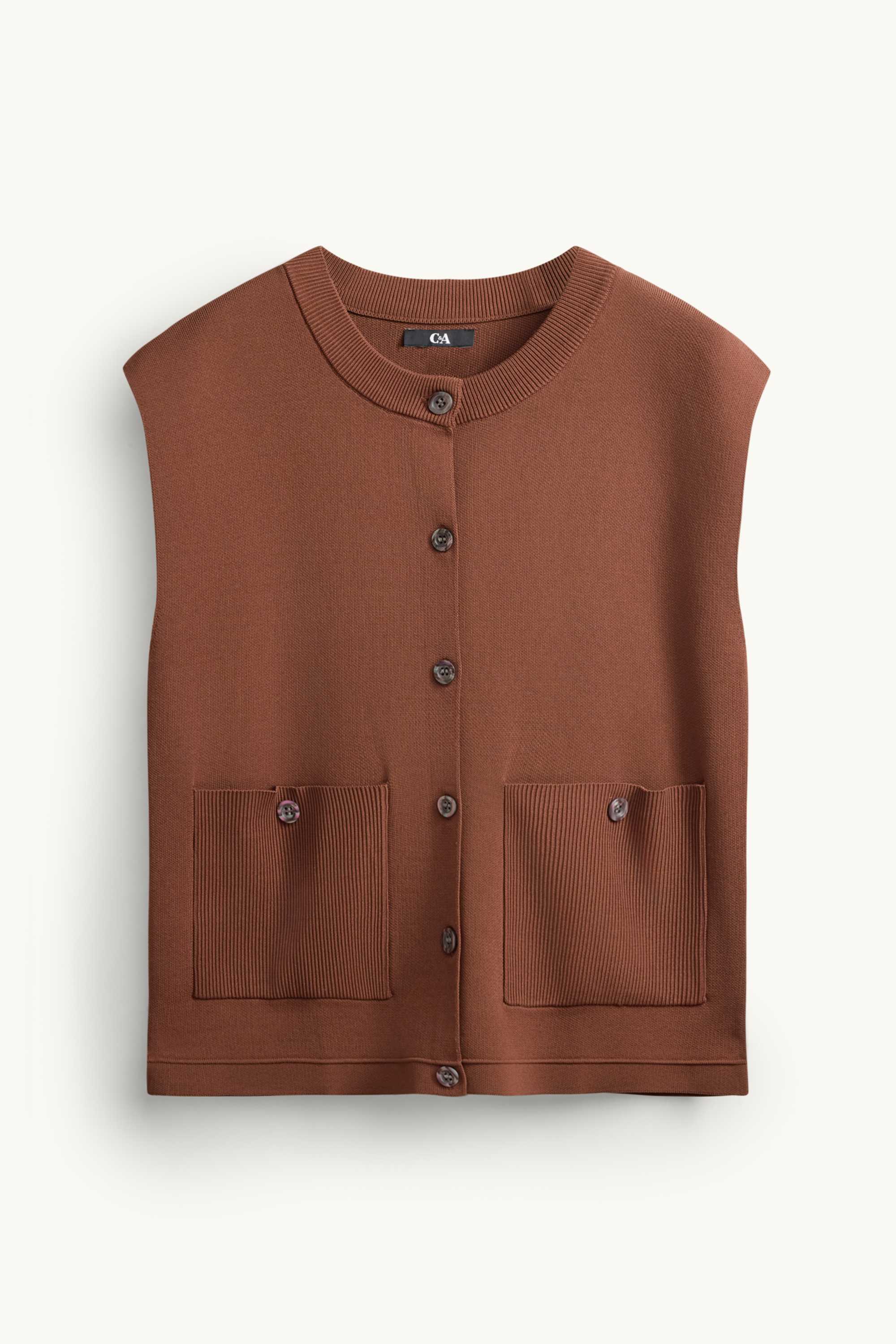Knitted waistcoat brown