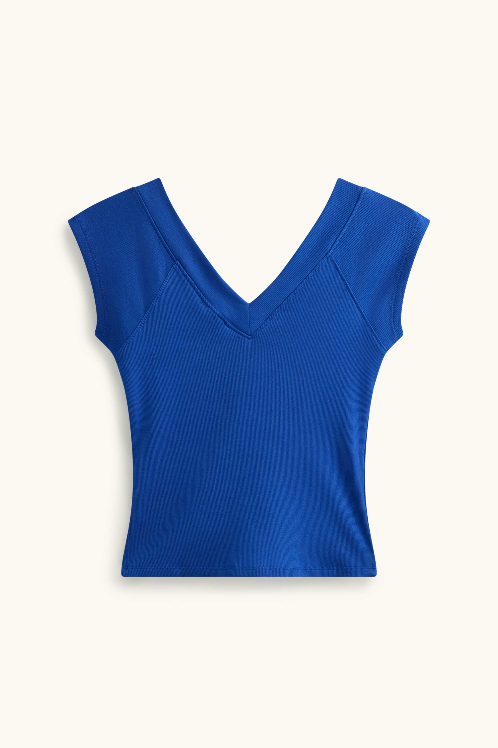 V-neck T-shirt - slim fit blue