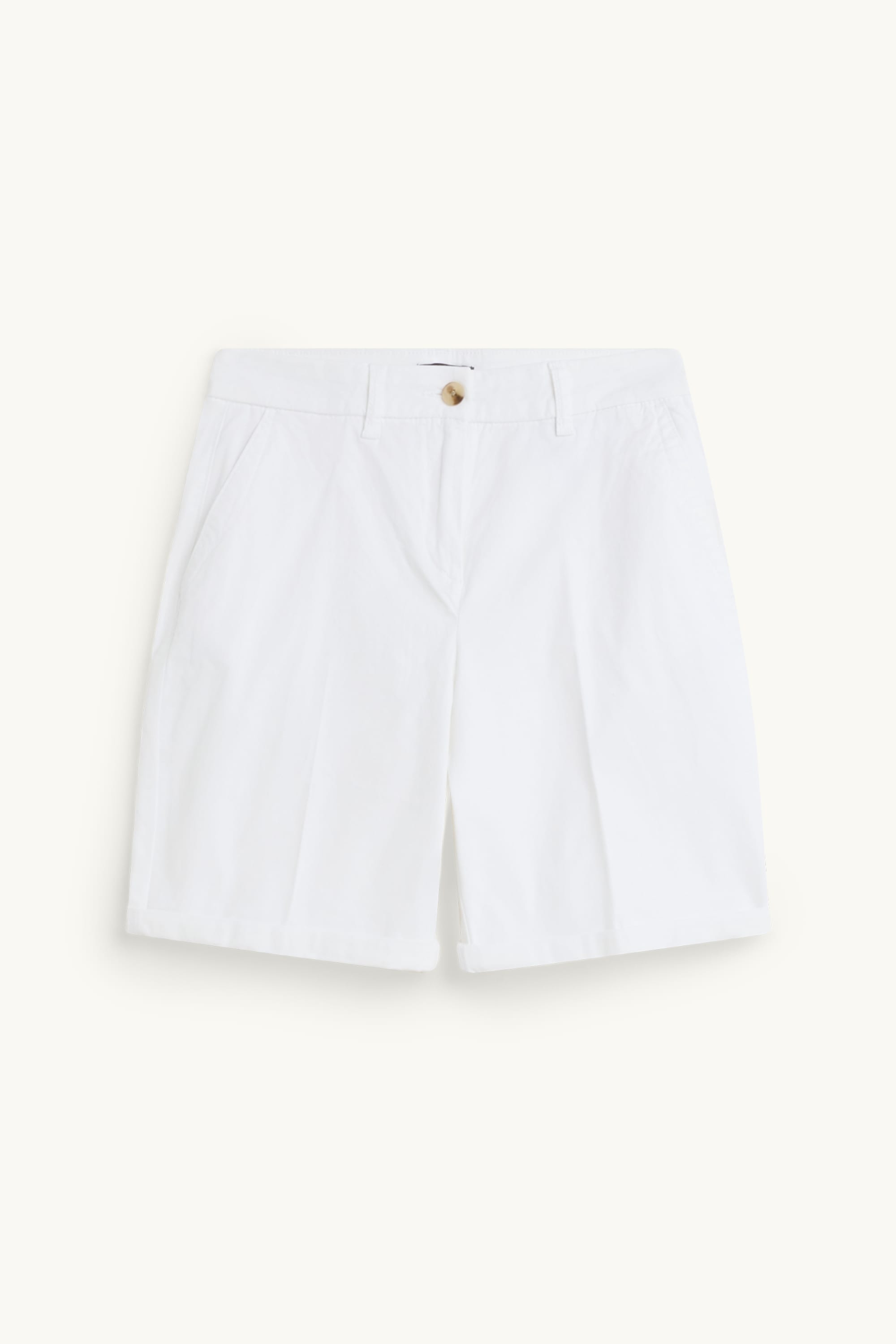 Basic Bermuda shorts - mid-rise waist white (5)