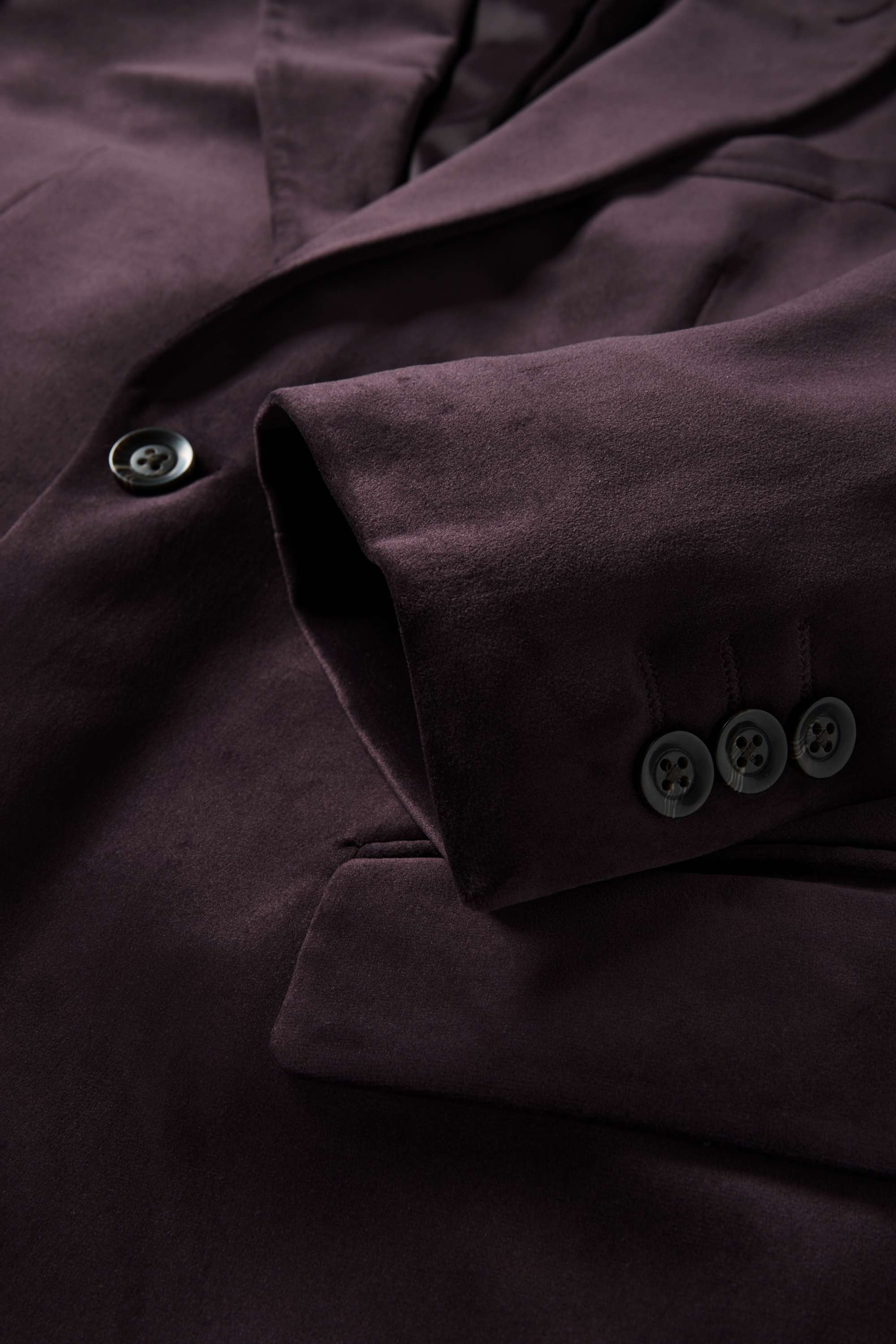 Tailored velvet jacket - slim fit - stretch purple