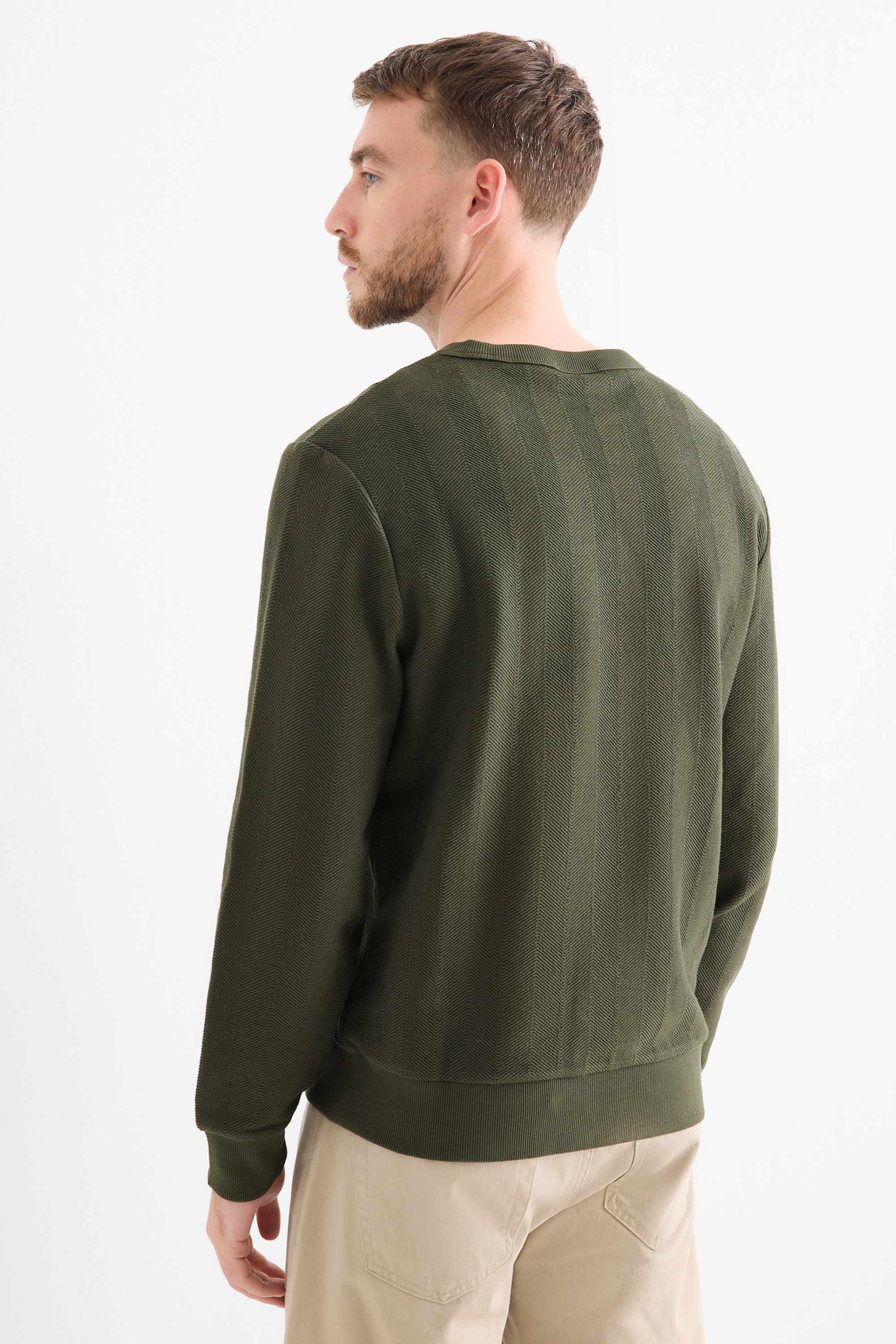 Sweatshirt - textured green