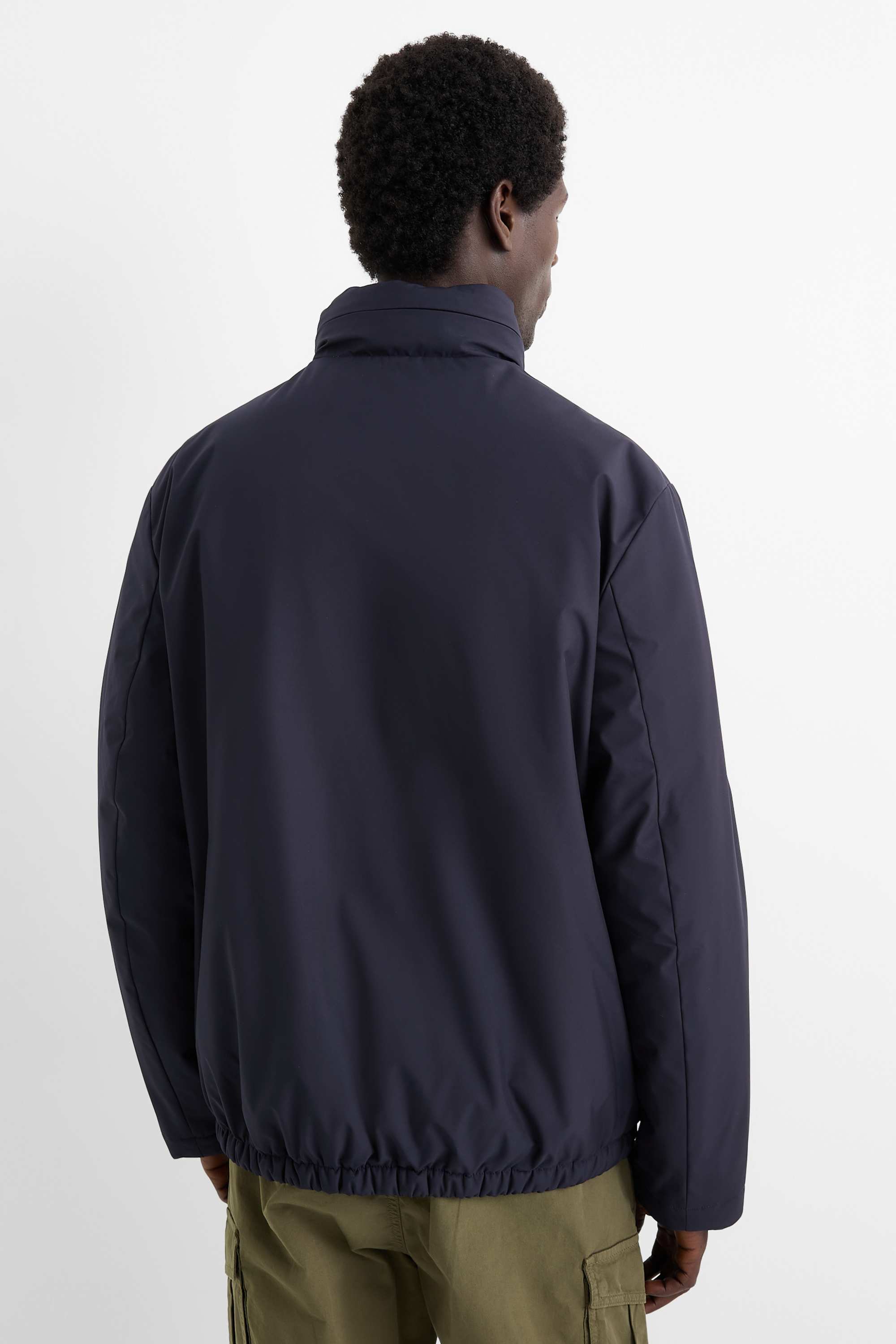 Jacket with hood - lined dark blue
