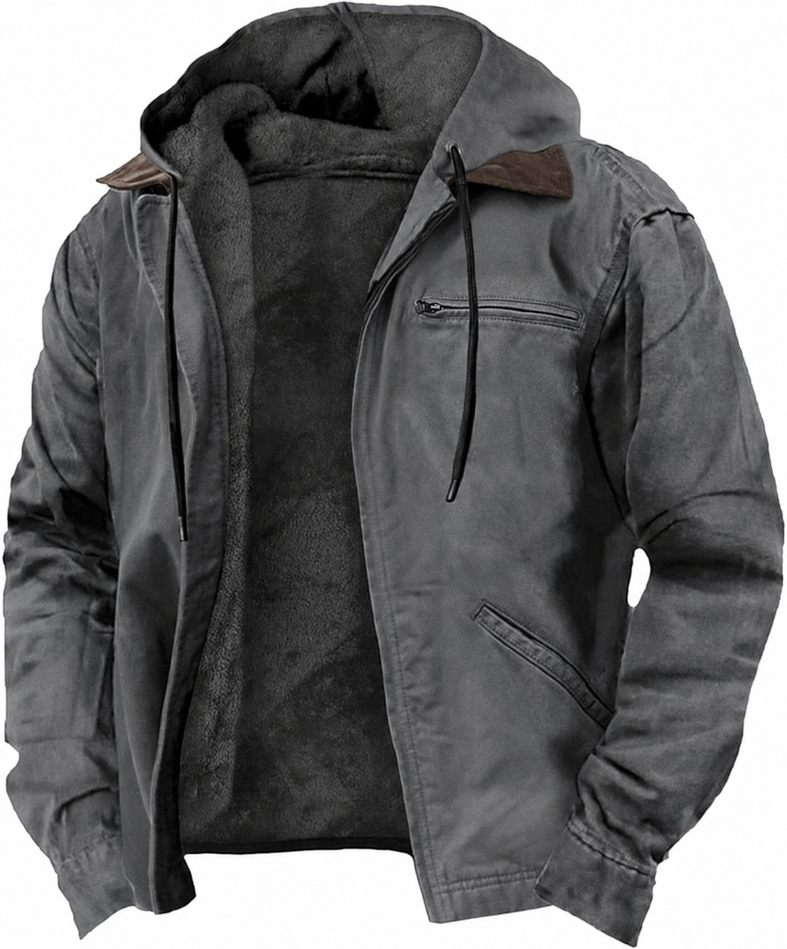 TNF-Giacca invernale con cappuccio pesante 2026 Cappotti foderati in sherpa in pile caldo ed elegante con tasche