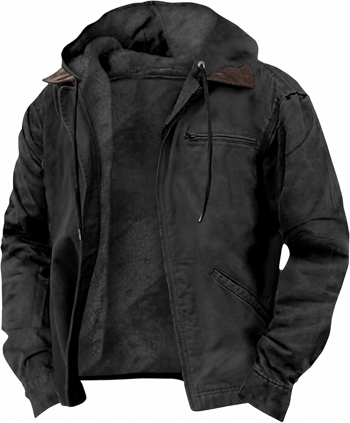 TNF-Giacca invernale con cappuccio pesante 2026 Cappotti foderati in sherpa in pile caldo ed elegante con tasche