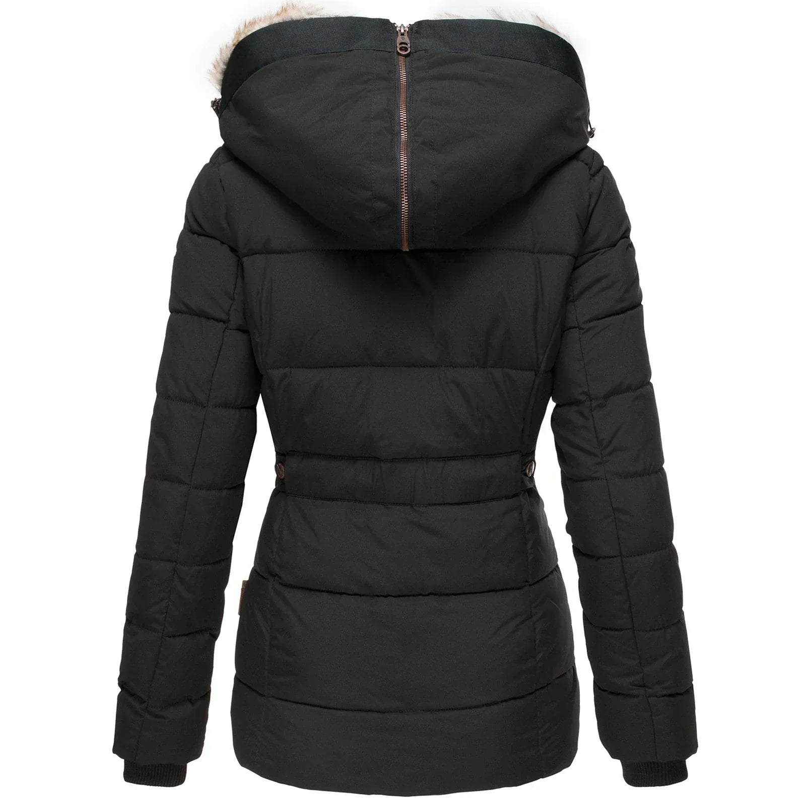 2024 TNF-Cappotti da donna invernali con cerniera e cappuccio in pelliccia sintetica all'interno giacche in piumino