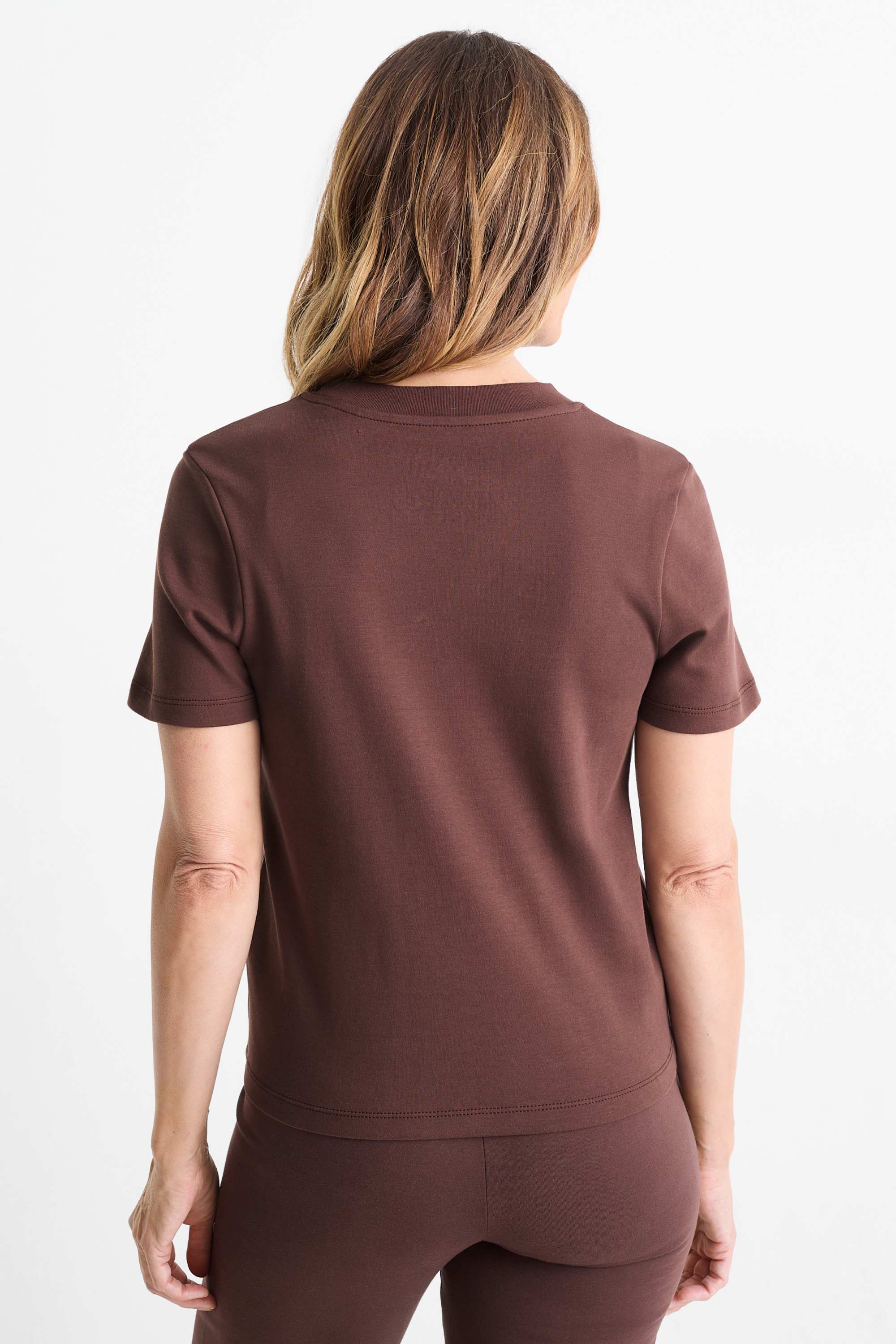 T-shirt - slim fit dark brown