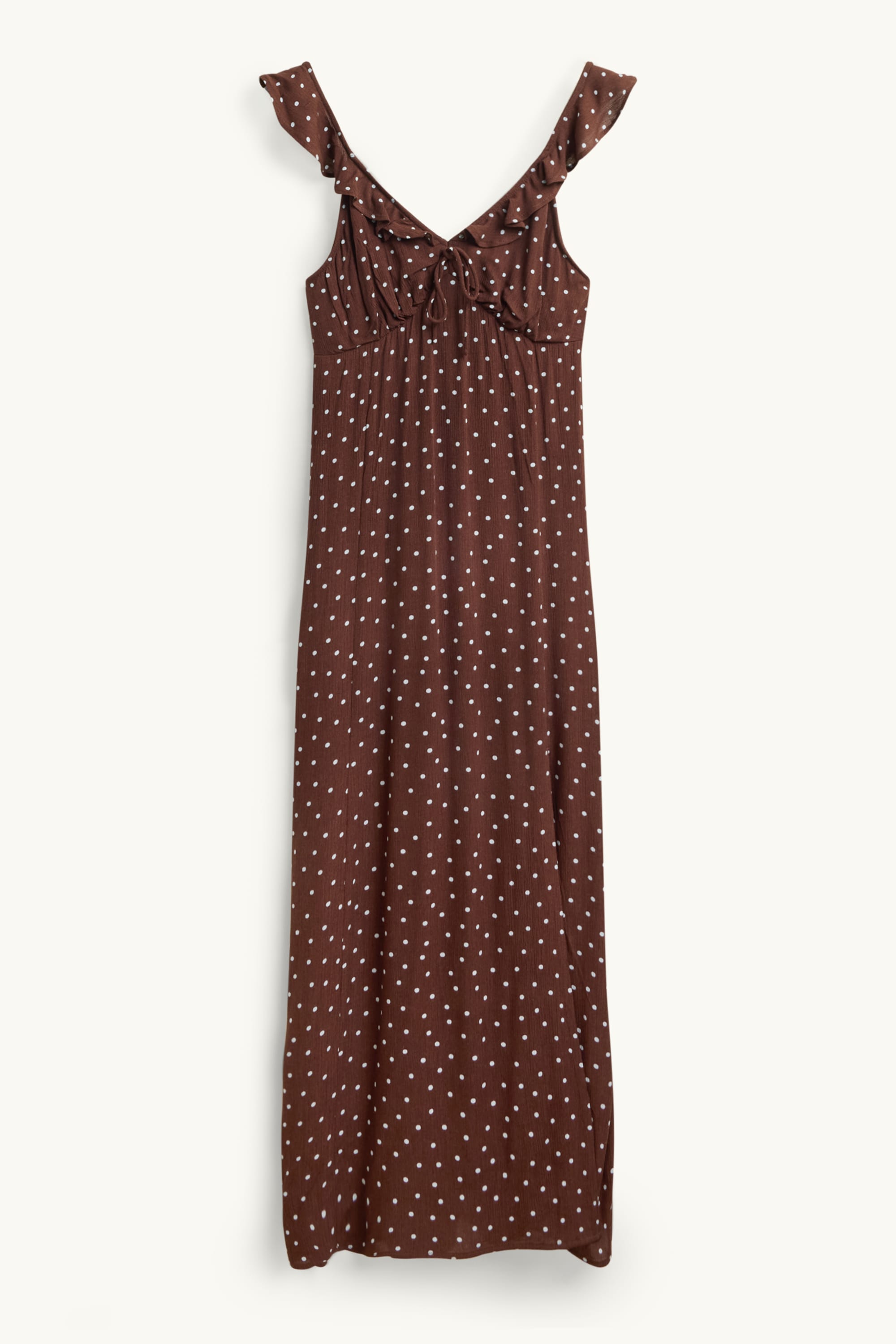 Dress - polka dot - textured dark brown