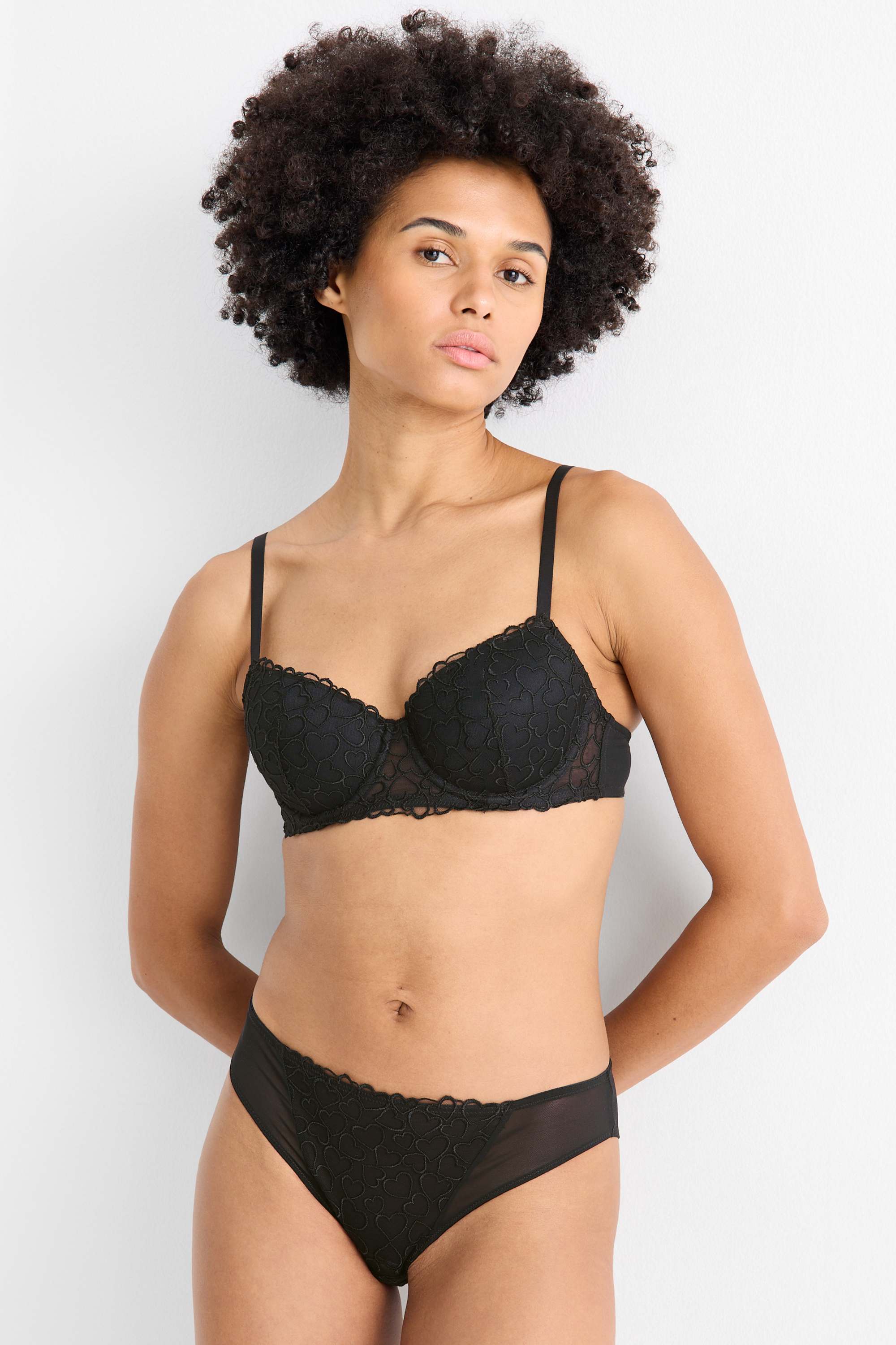 Underwire bra - DEMI - padded black