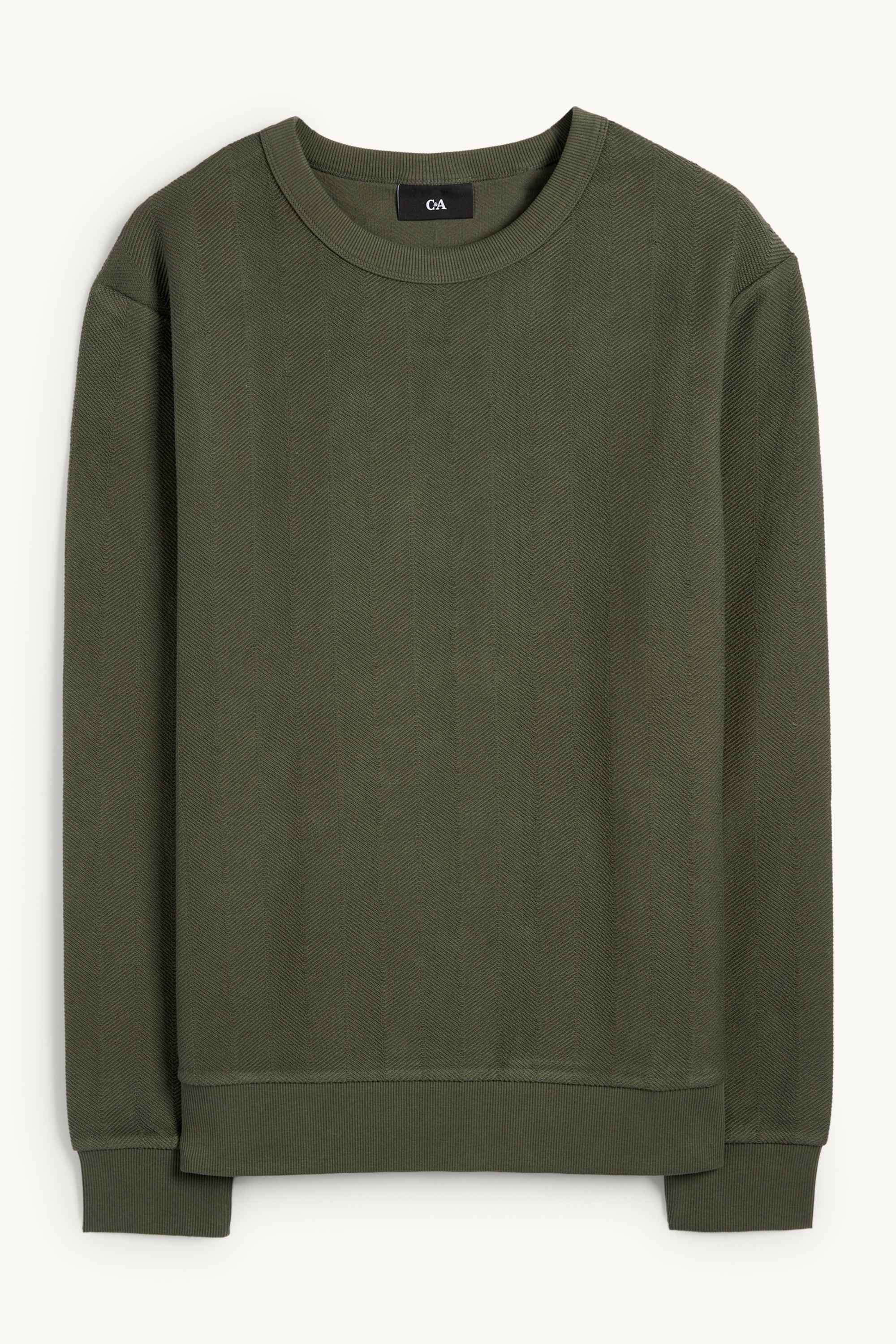 Sweatshirt - textured green