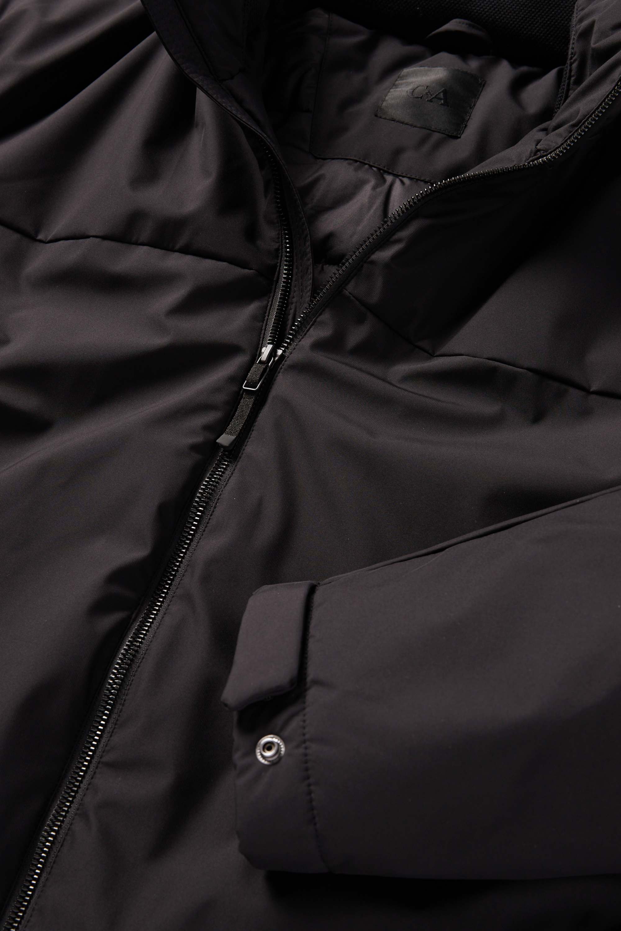 Jacket with hood - lined black