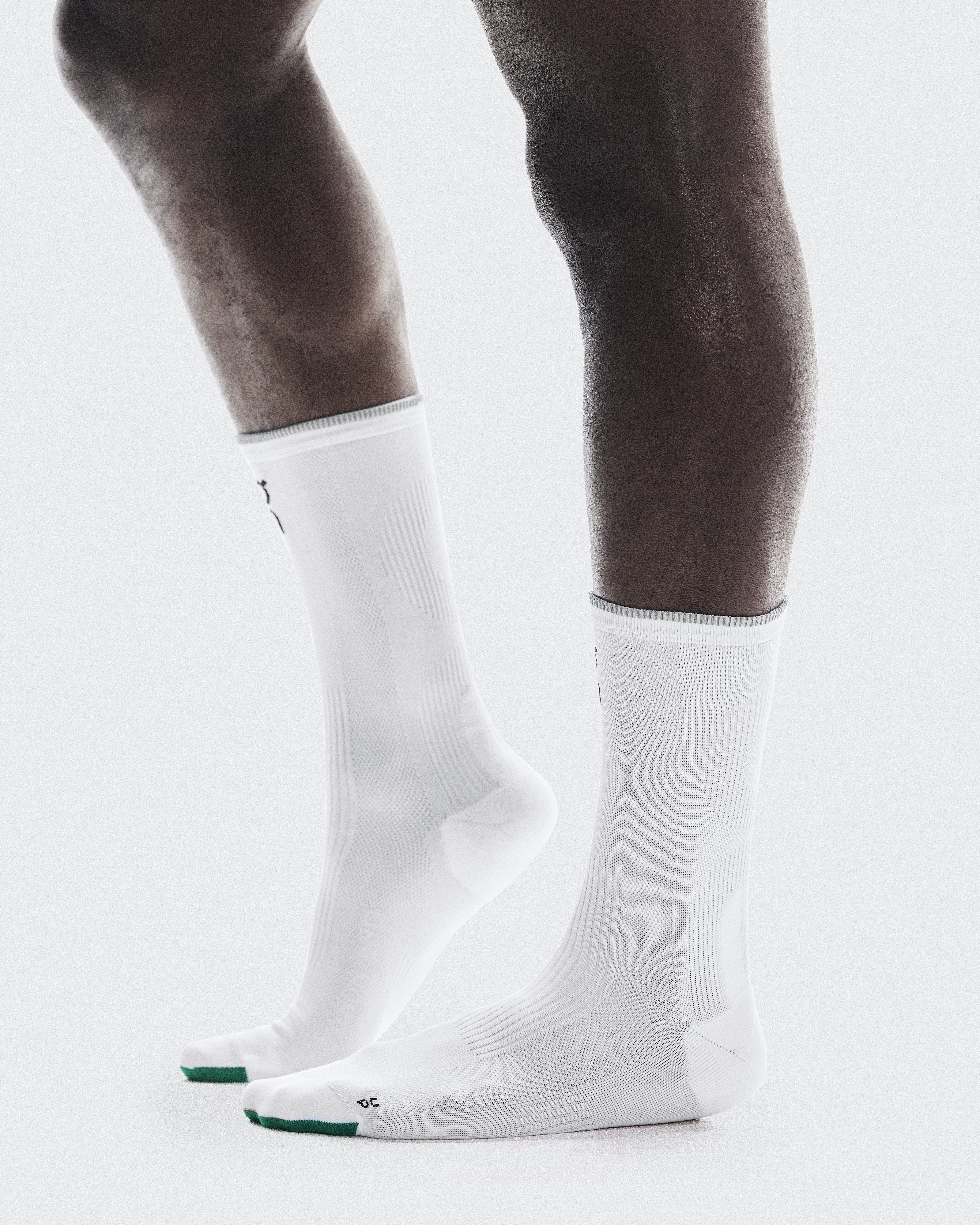 Elite Run Sock High - White | Ivory