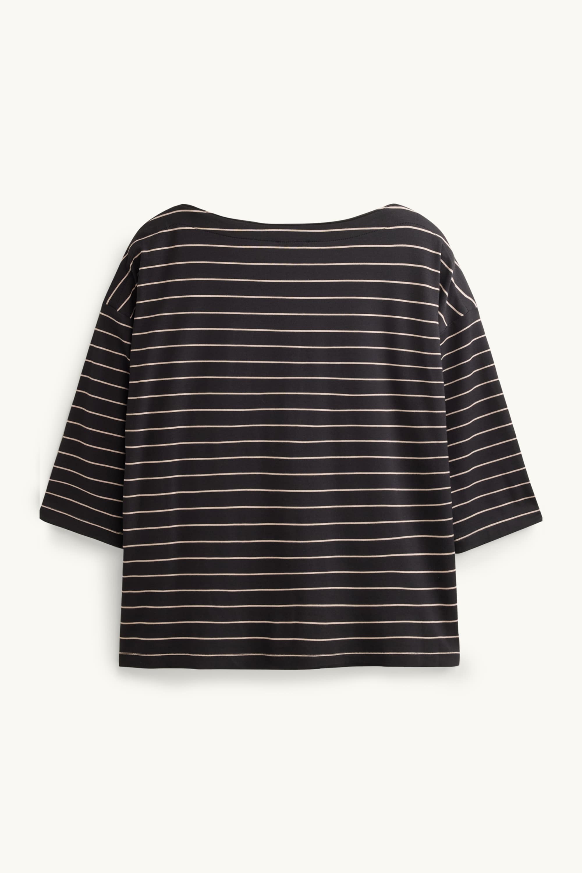 Long sleeve top - regular fit - striped black