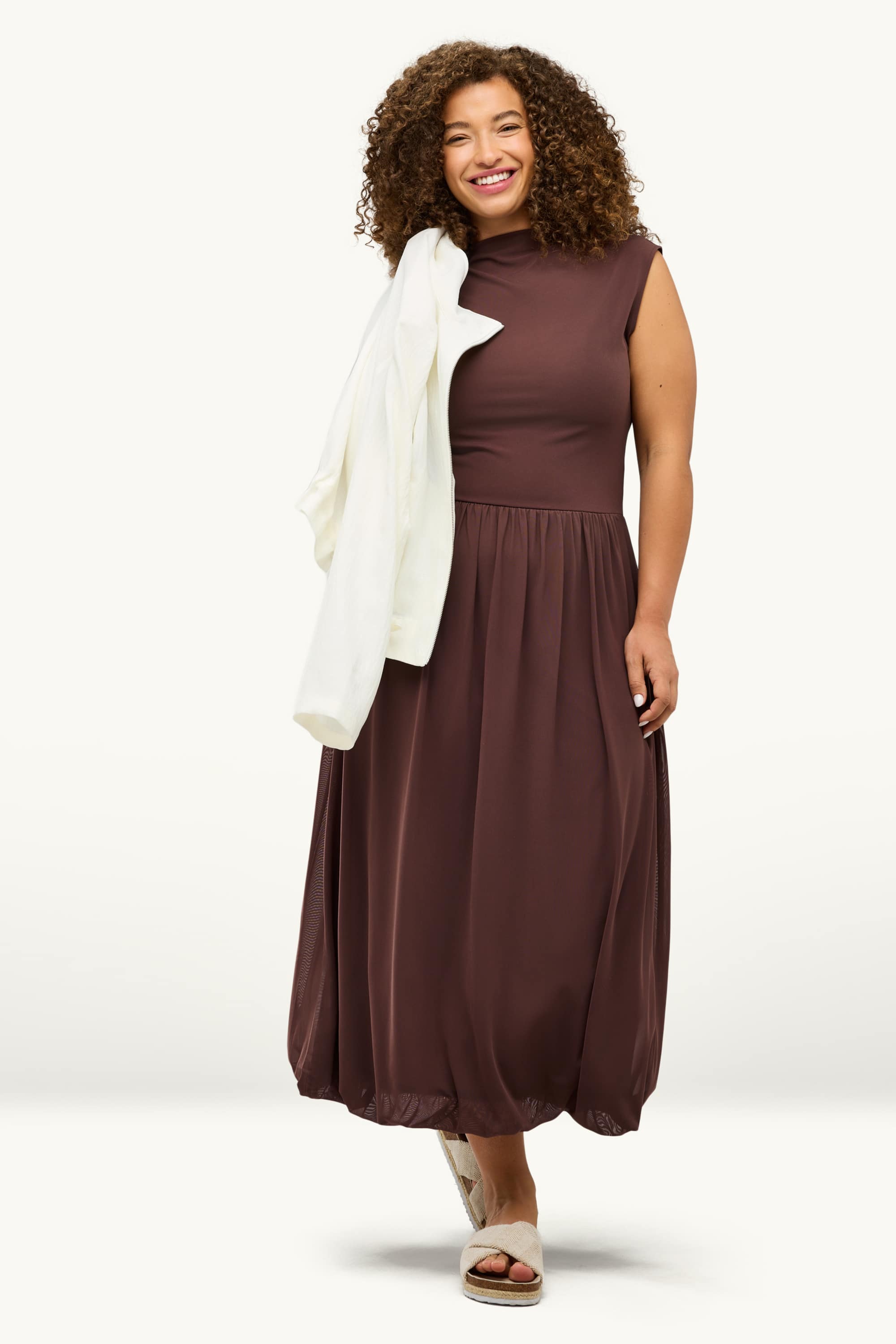 Dress - straight fit brown