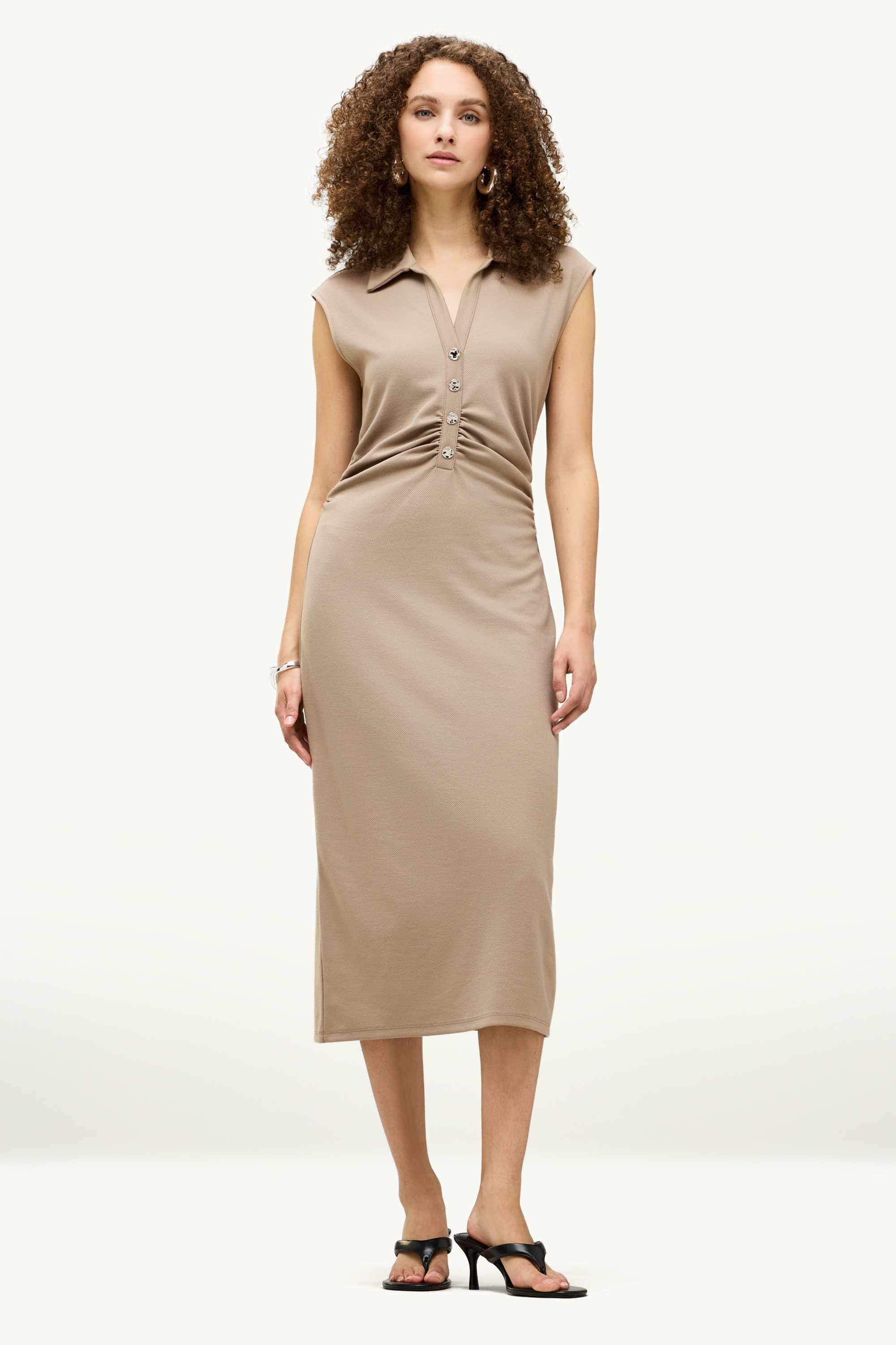 Bodycon dress - textured beige