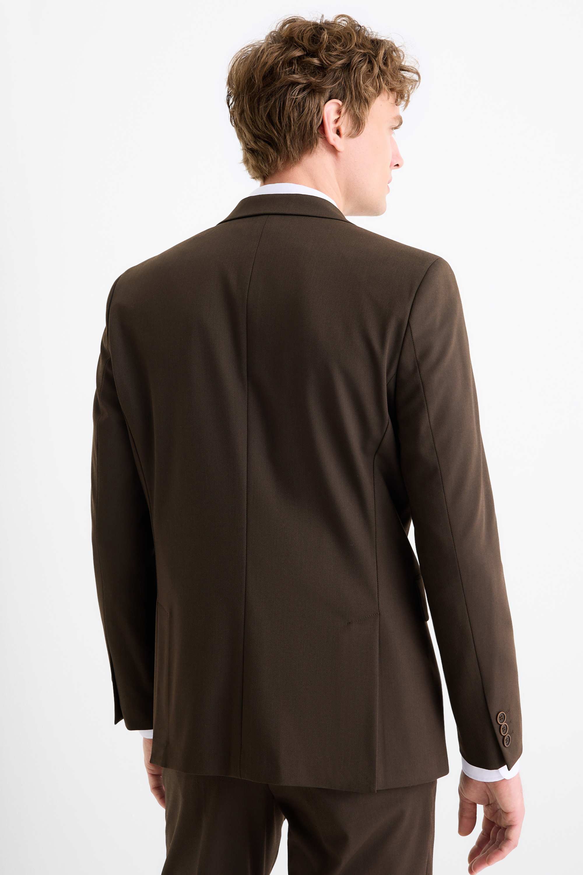 Mix & match tailored jacket - slim fit - Flex dark brown