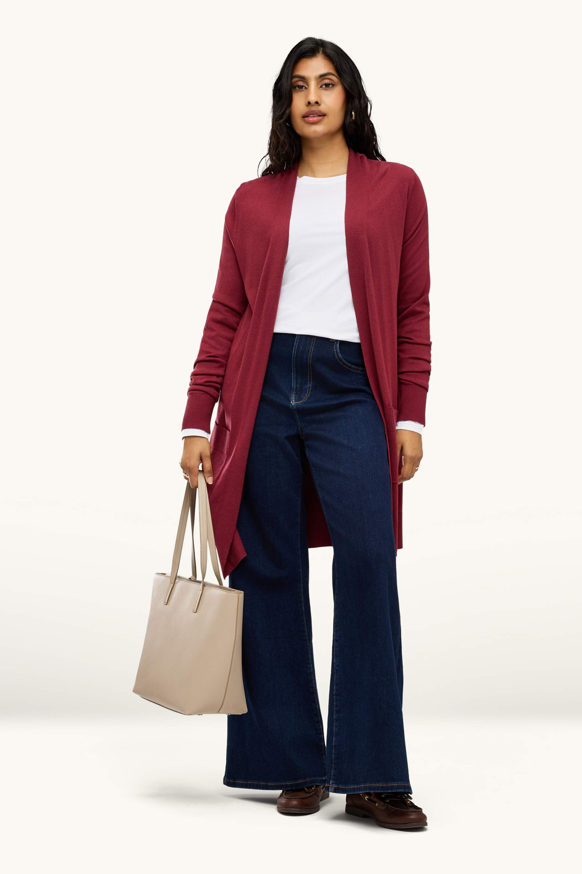 Long cardigan bordeaux